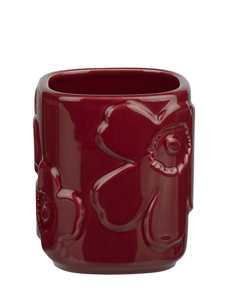 Marimekko Home - UNIKKO CONTAINER - zobu birstes turētāji - burgundy - 0