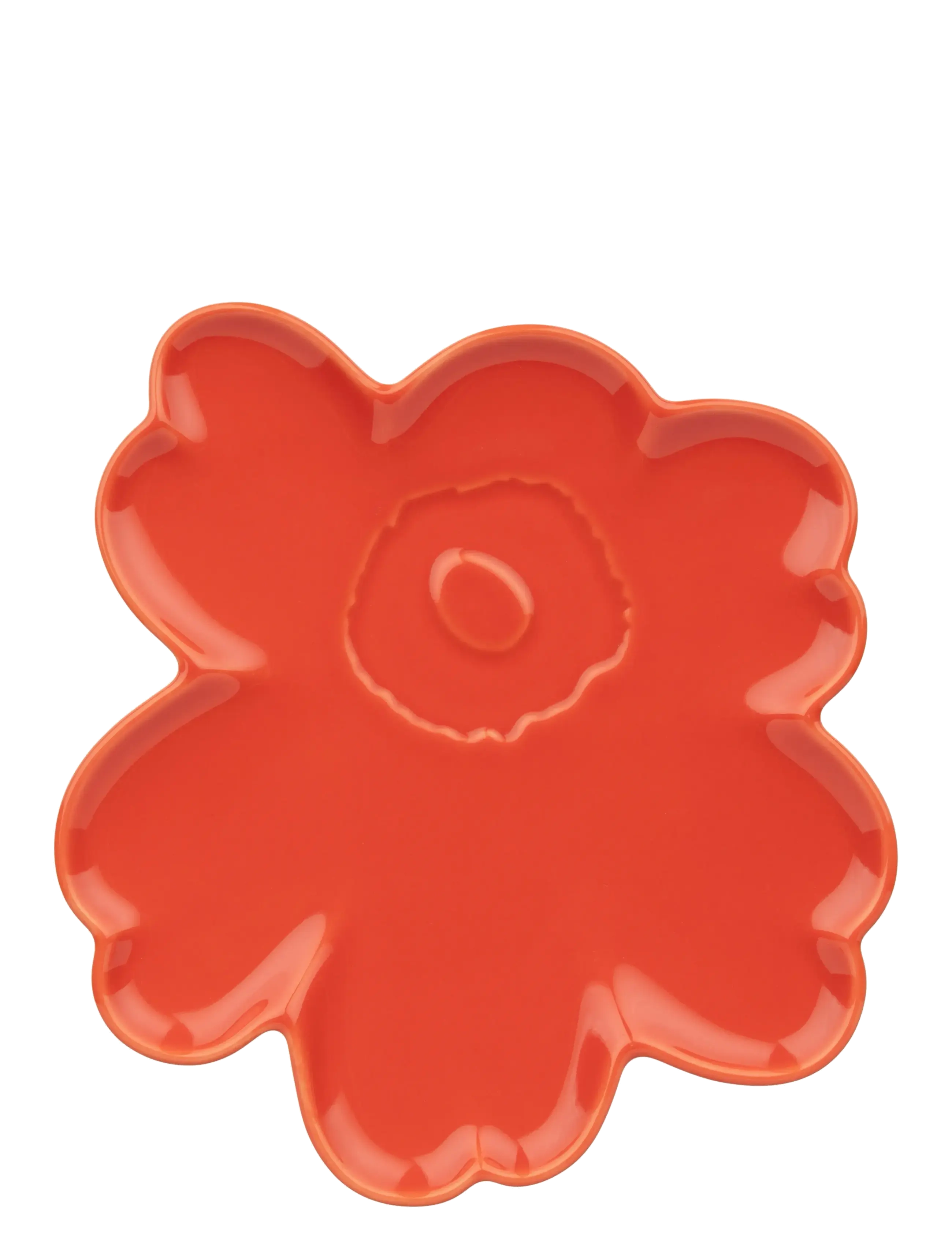 Marimekko Home Unikko Shape Plate 20Cm, Ø 20 cm, Plates, Orange - Dinner Homeware