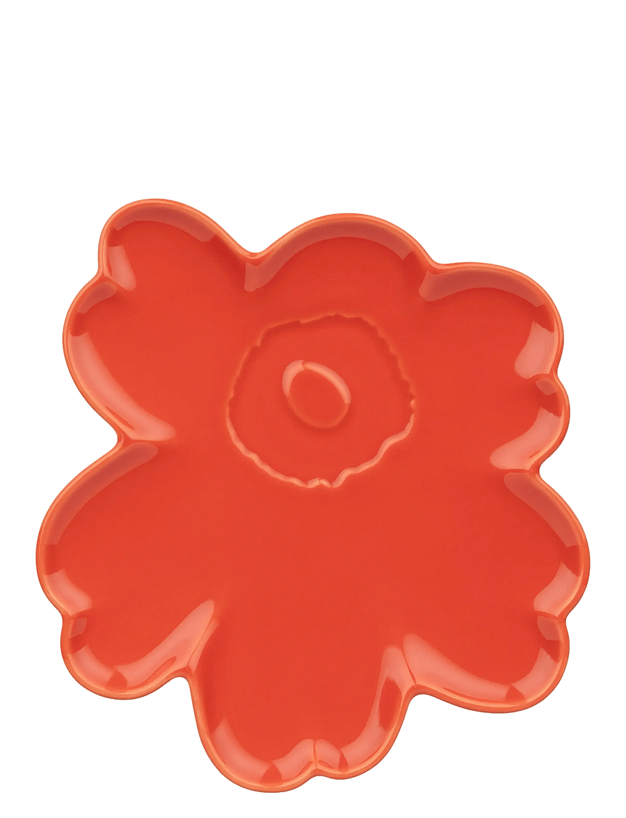 Marimekko Home - UNIKKO SHAPE PLATE 20CM - praetaldrikud - orange red - 0