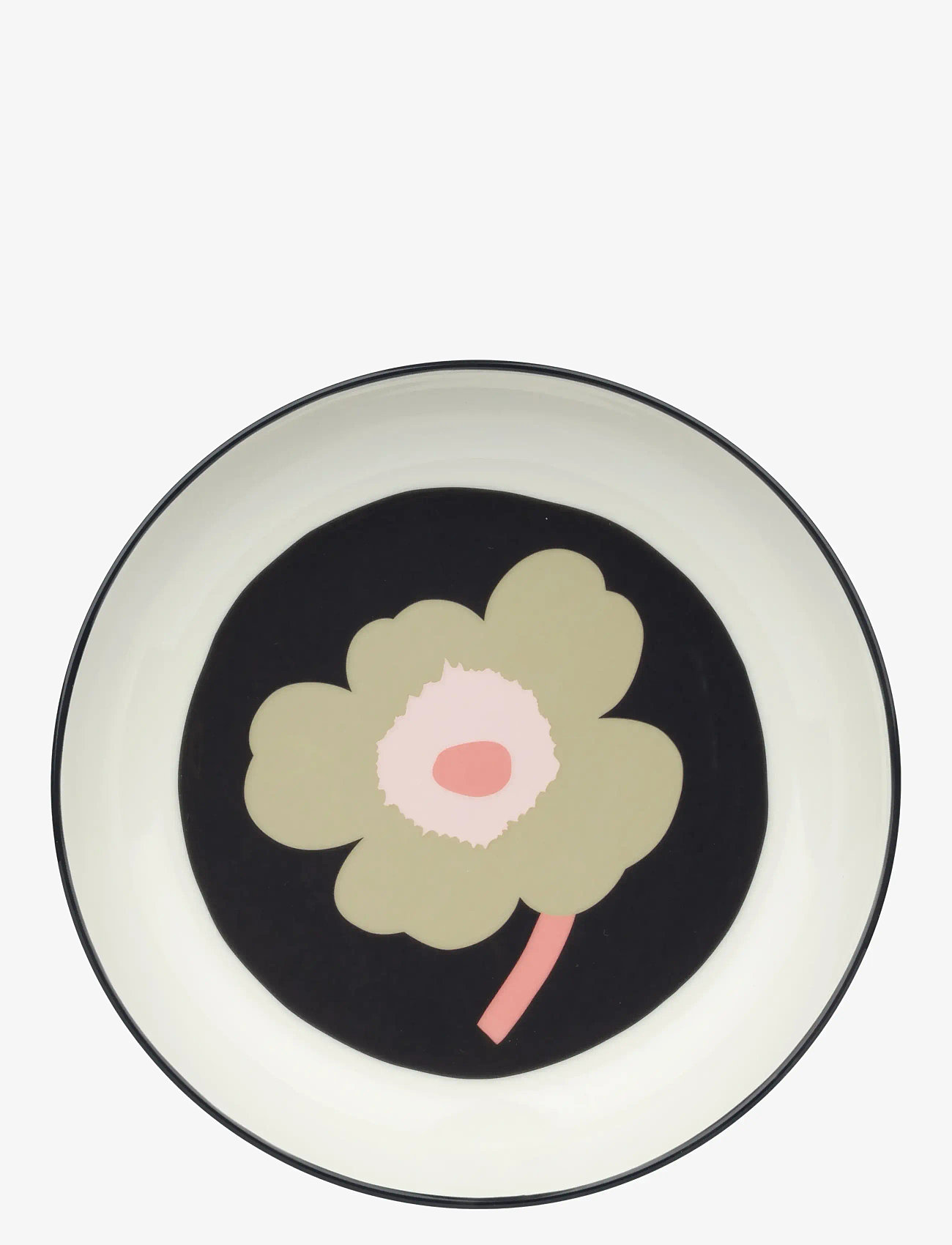 Marimekko Home UNIKKO DEEP PLATE 20,5CM - Kampagne - OFF WHITE,CHARCOAL,SAND,PINK / black