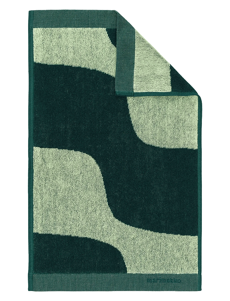 Marimekko Home - TAIFUUNI GUEST TOWEL - saunalinad - pear, dk.green - 0