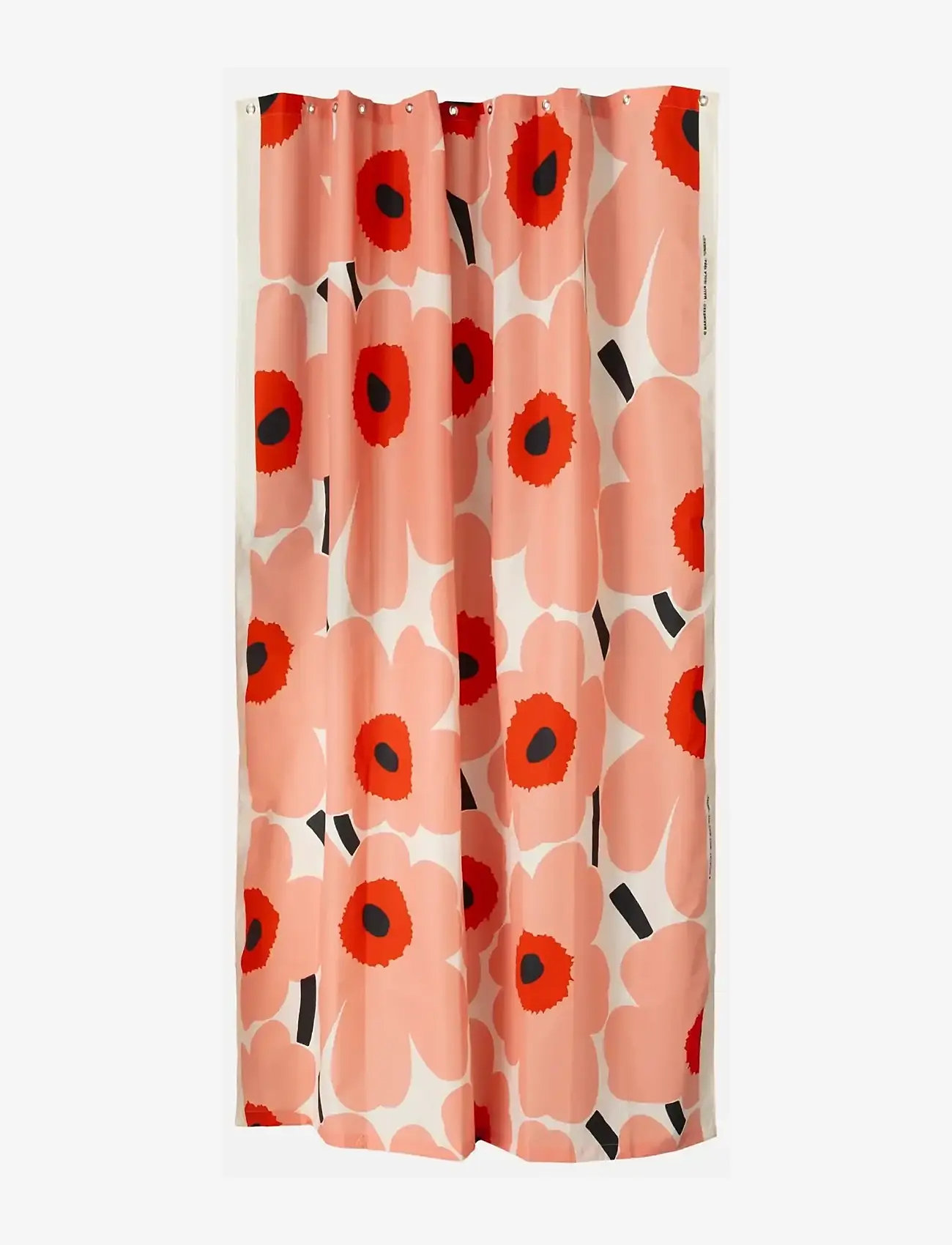 Marimekko Home - UNIKKO SHOWER CURTAIN 180X200 - duschdraperier - offwhite,coral,or.red,charcoal - 0