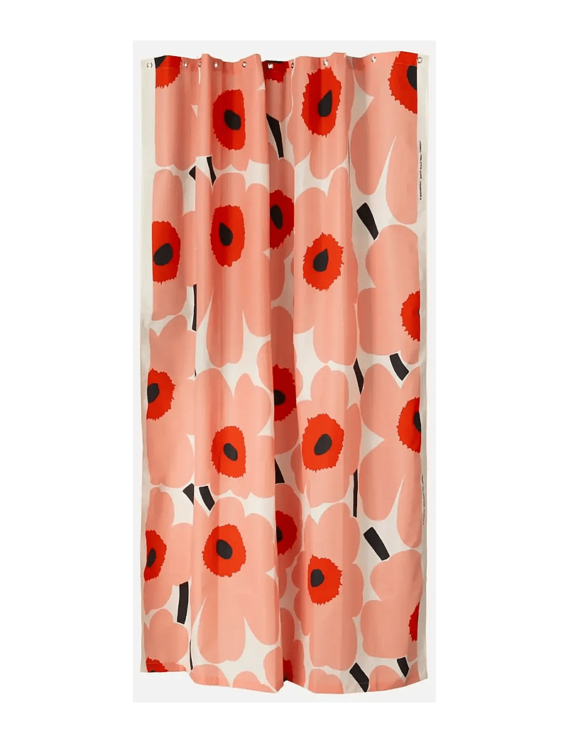 Marimekko Home - UNIKKO SHOWER CURTAIN 180X200 - duschdraperier - offwhite,coral,or.red,charcoal - 0