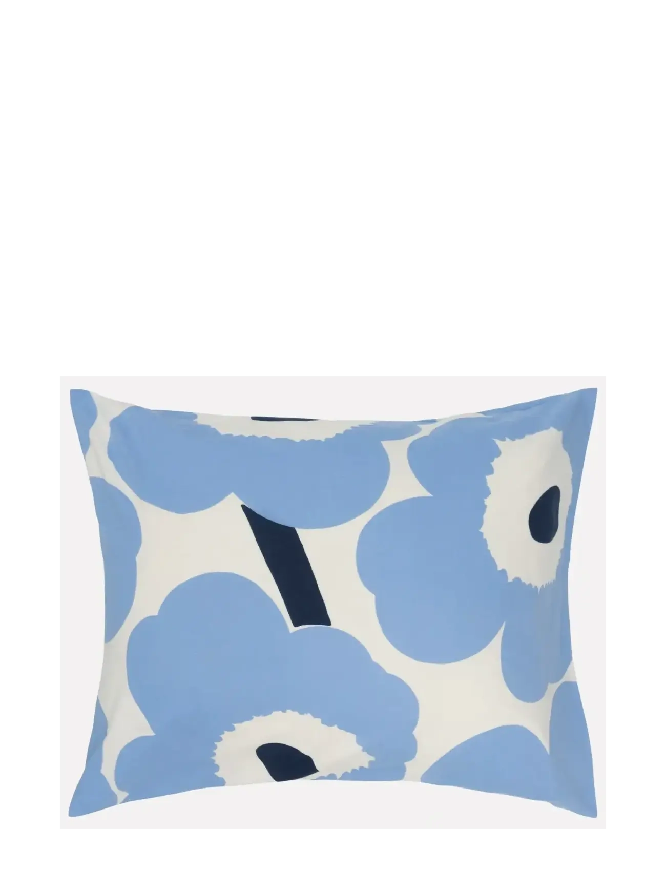 Marimekko Home UNIKKO JERSEY PC 50X70/75CM - Textilien - OFF WHITE, LT.BLUE, NAVY / blue