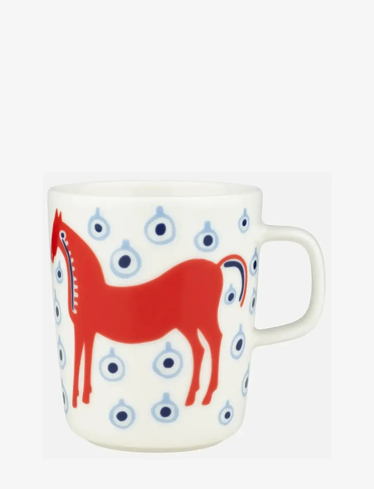 Marimekko Home - MUSTA TAMMA MUG 2,5DL - off white, orange red, lt.blue - 0
