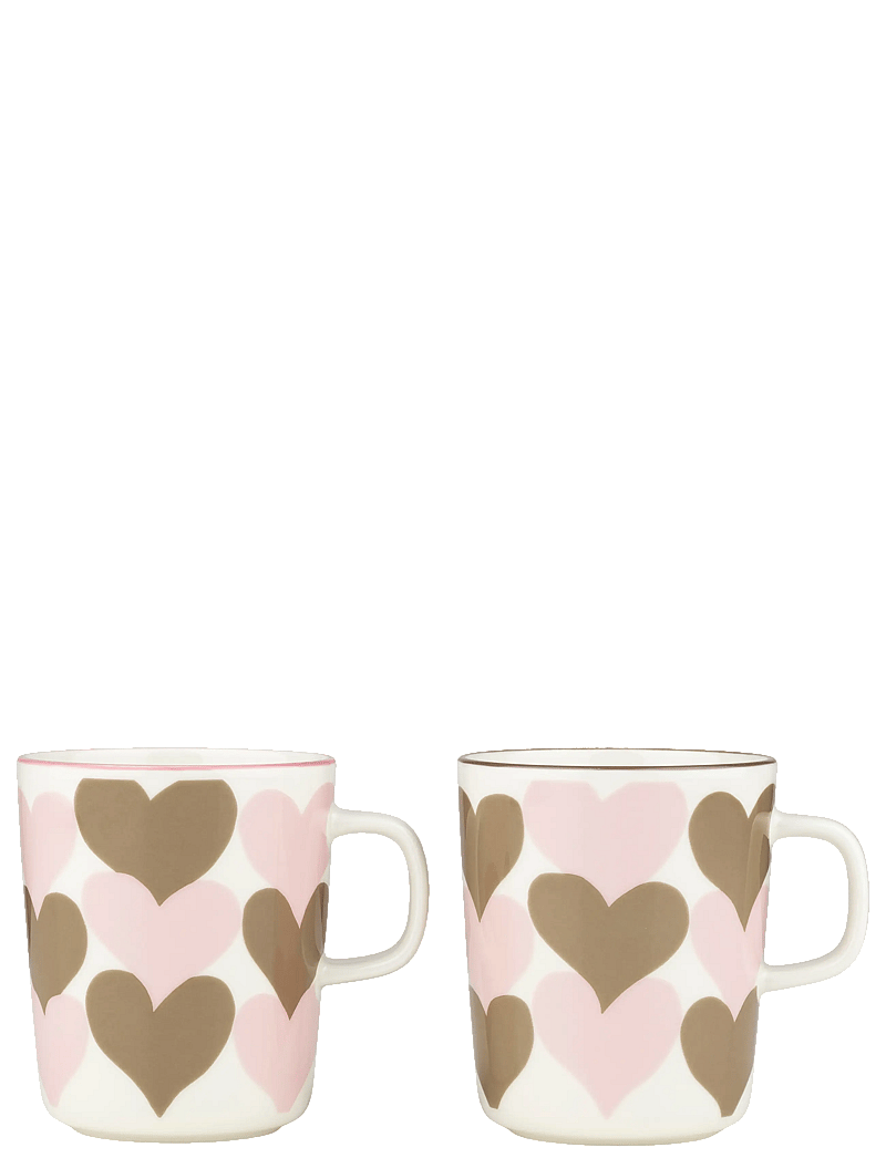 Marimekko Home - SYDÄMET MUG 2,5DL 2PCS - nach preis einkaufen - white, sand, pink - 0