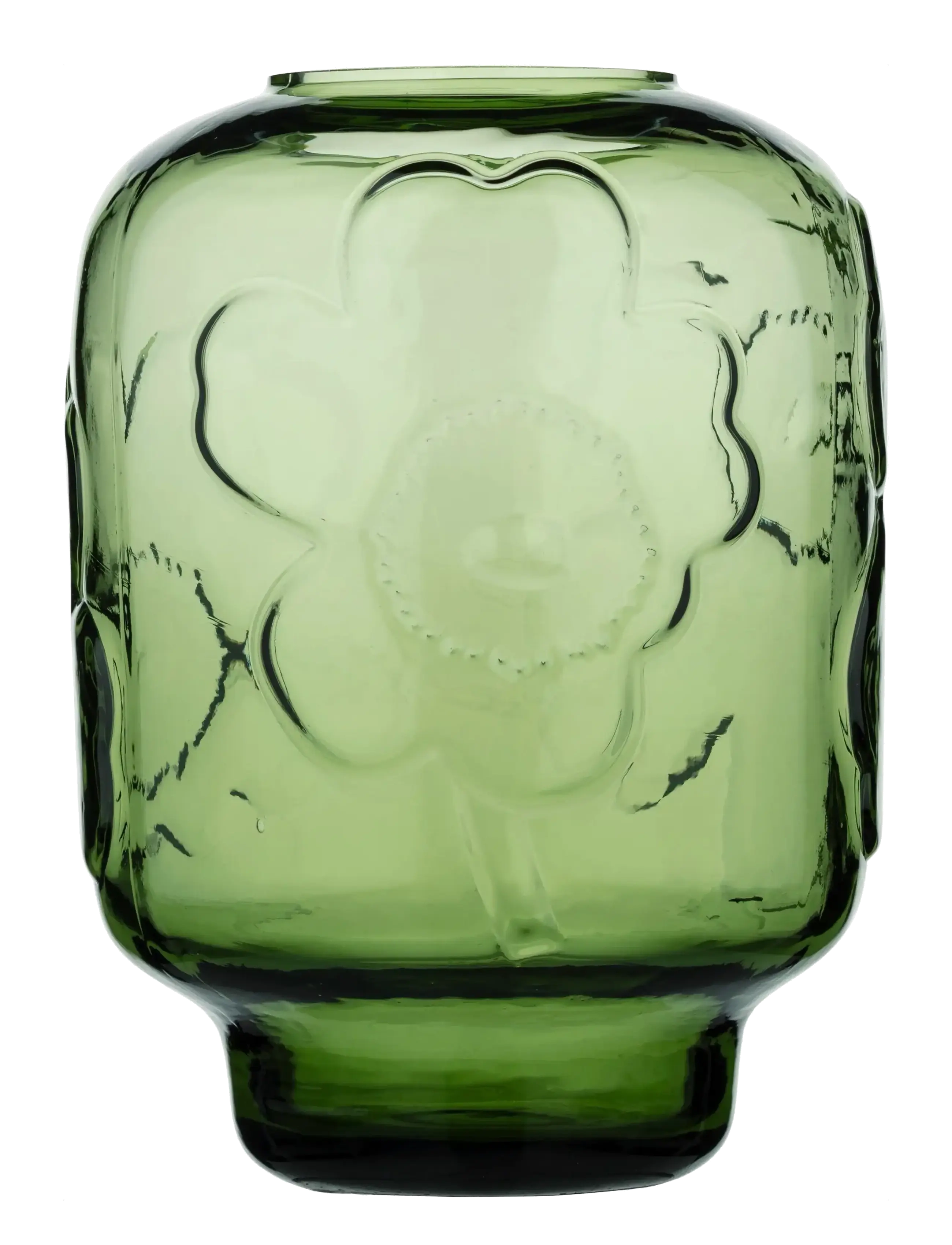 Marimekko Home UNIKKO GLASS VASE 18CM - Marimekko Home - OLIVE / green