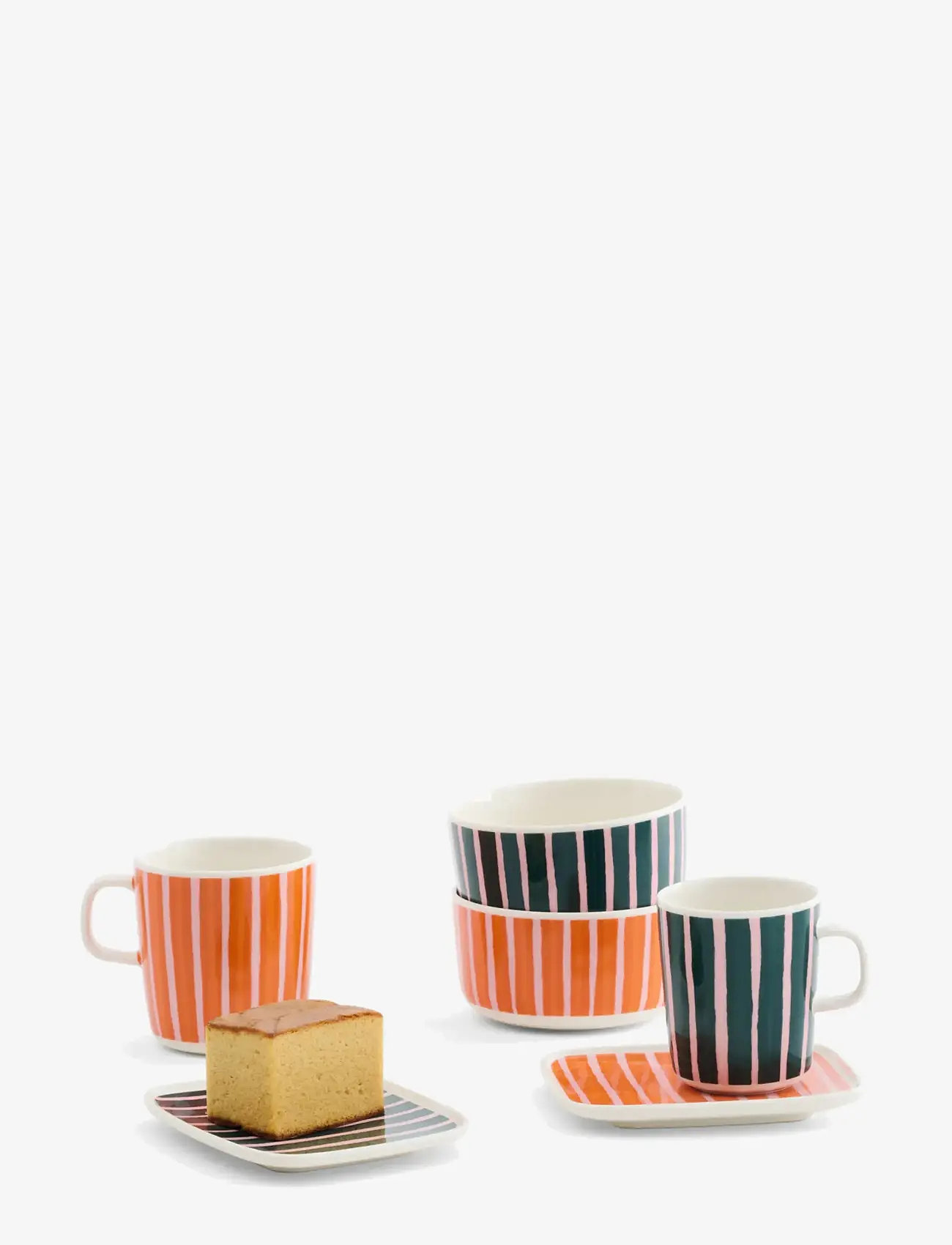 Marimekko Home - PICCOLO LAUTANEN 12X15CM - frühstücksteller - white, pink, orange - 1