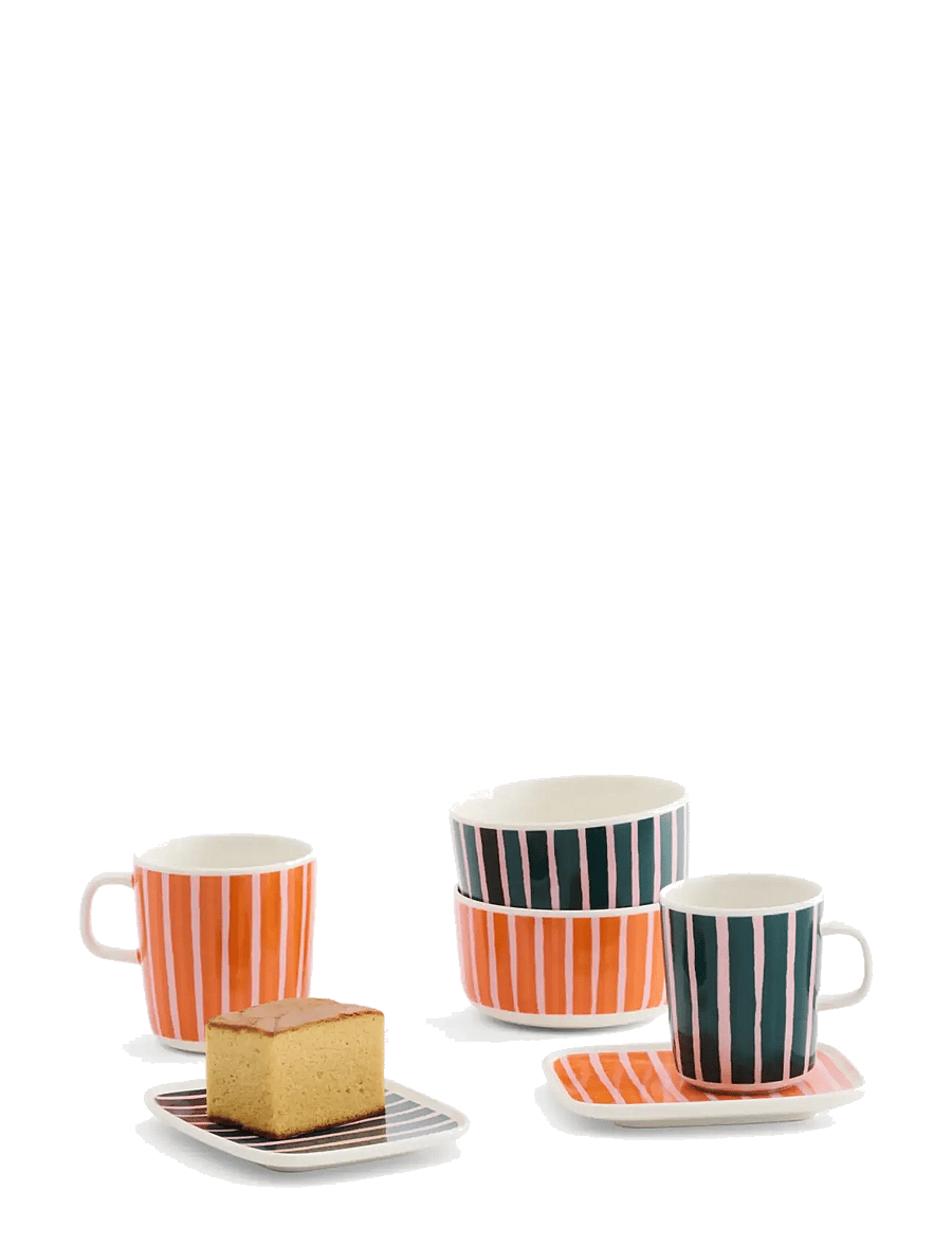 Marimekko Home - PICCOLO LAUTANEN 12X15CM - lėkštutės - white, pink, orange - 1