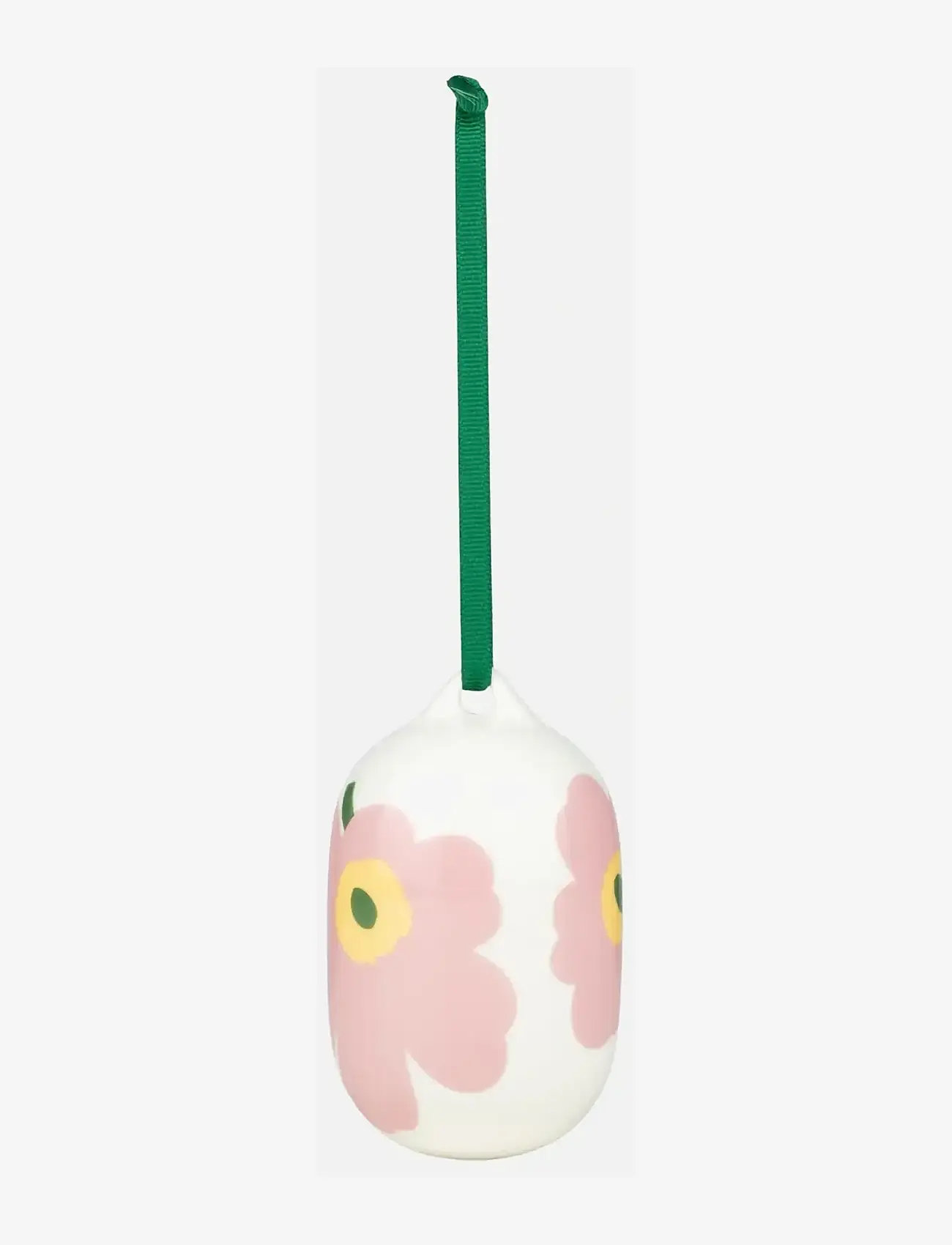 Marimekko Home - UNIKKO ORNAMENT 6X9CM - skulpturer & figurer - white, pink, lt.yellow, green - 1