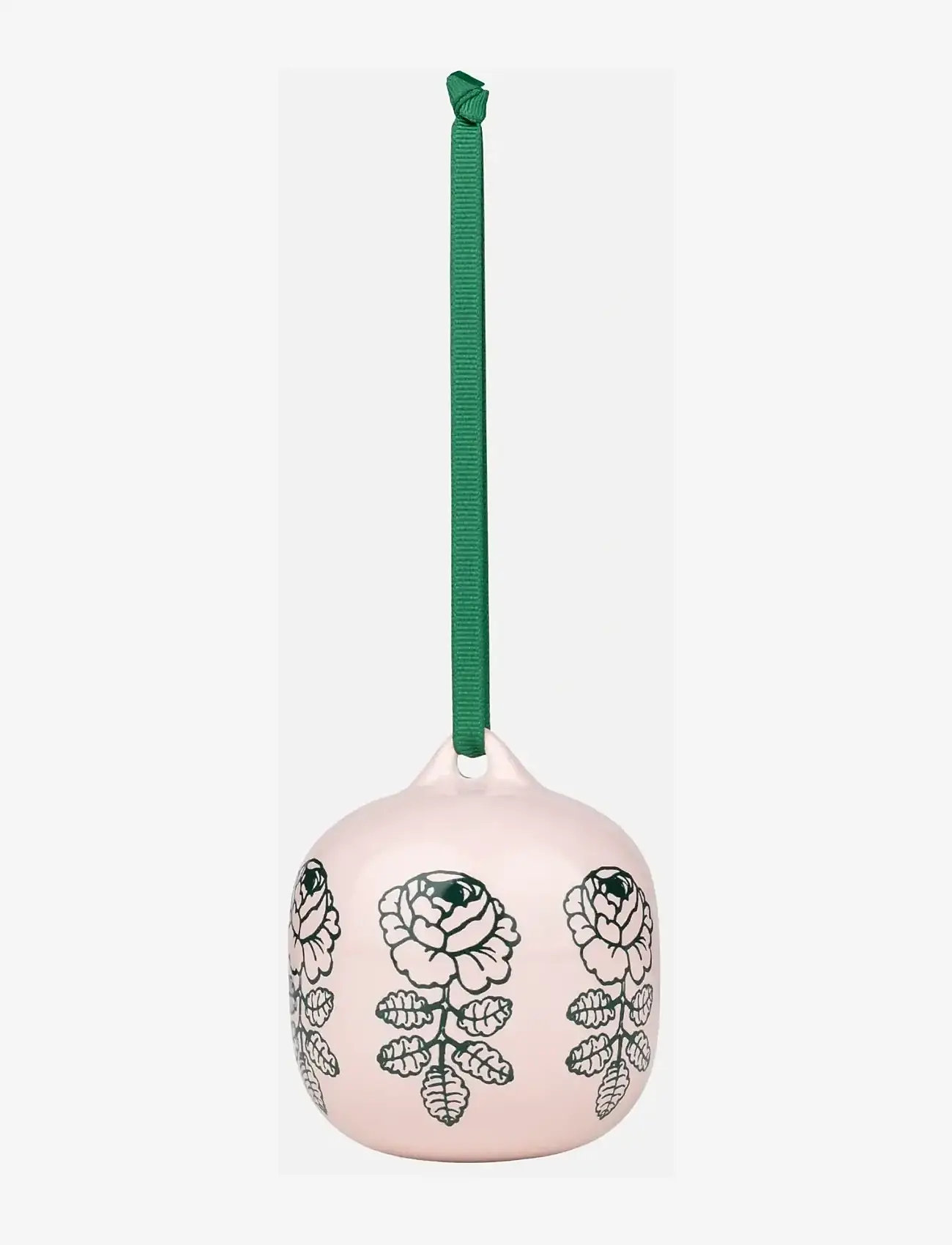 Marimekko Home - VIHKIRUUSU ORNAMENT 7X7CM - pink, dk.green - 1