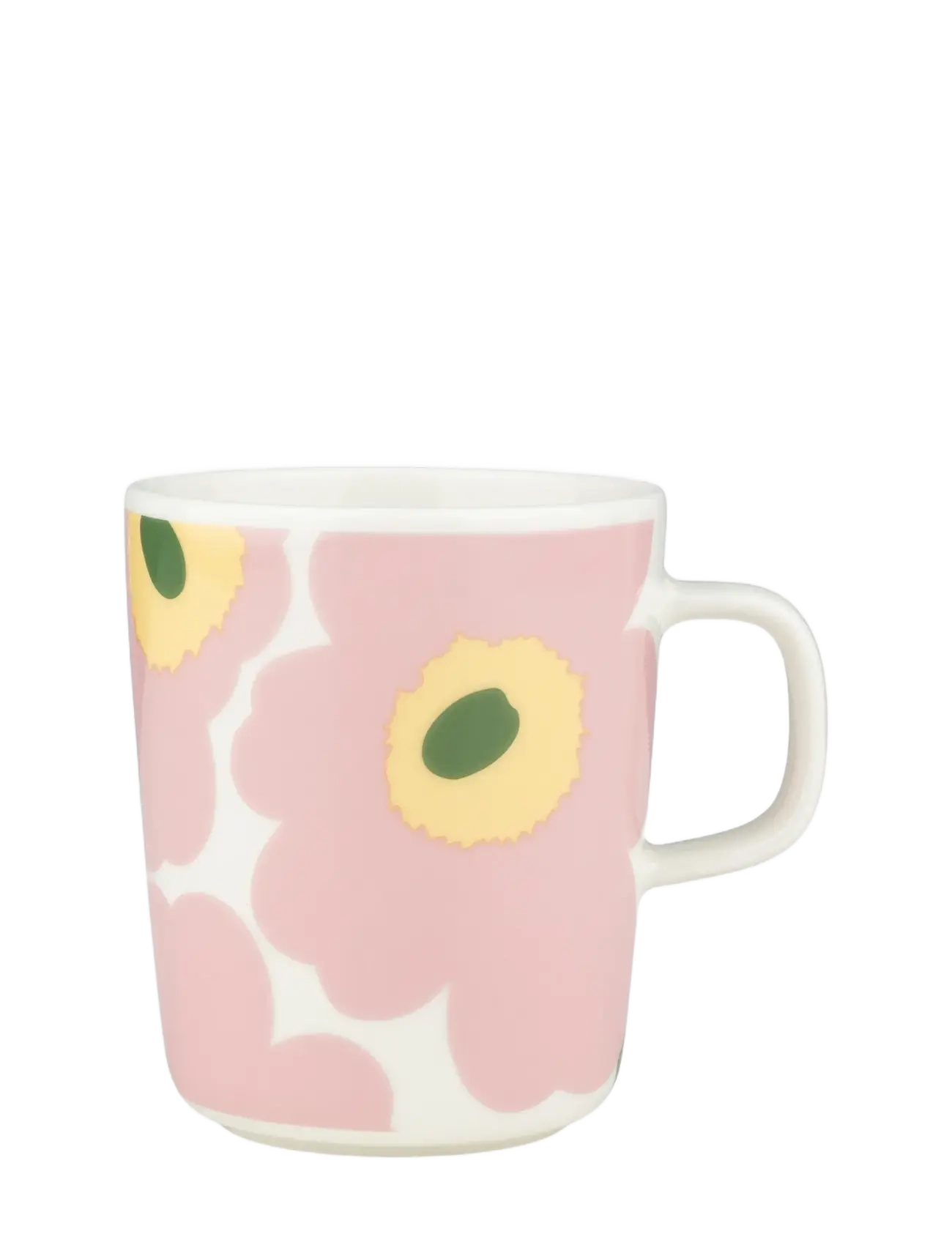 Marimekko Home UNIKKO MUG 2,5DL - App deal - WHITE, PINK, LT.YELLOW, GREEN / pink/rose