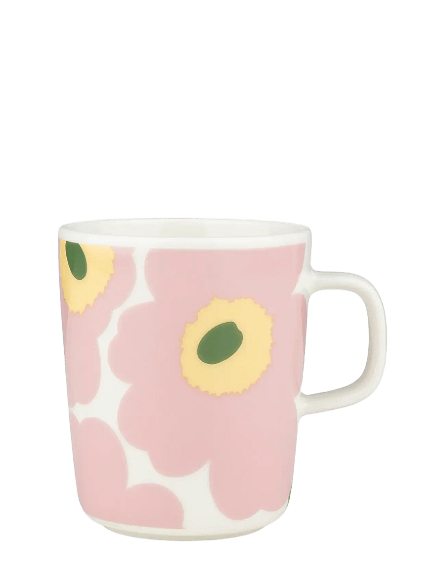 Marimekko Home - UNIKKO MUG 2,5DL - kaffetassen - white, pink, lt.yellow, green - 1