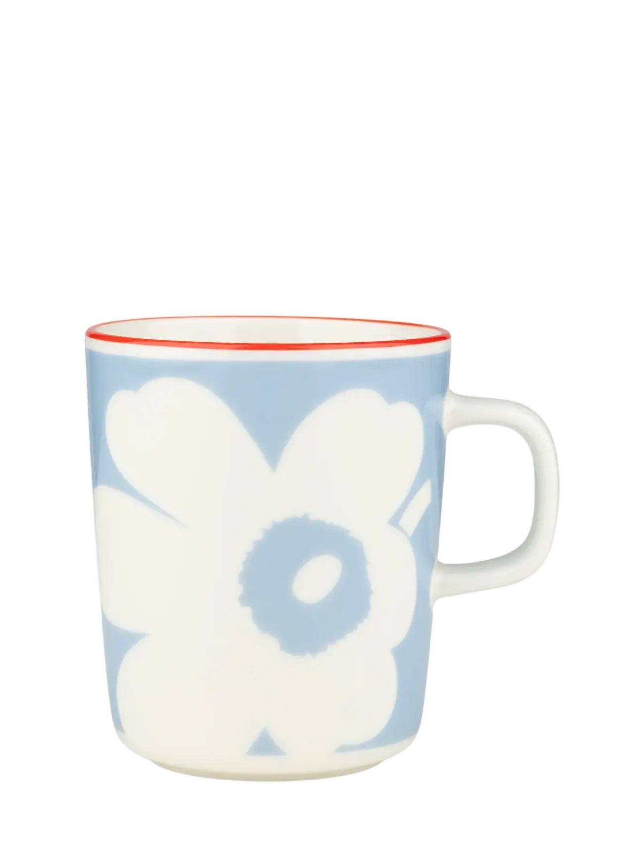 Marimekko Home JUHLA UNIKKO MUG 2,5DL - Cups & Mugs - WHITE, LT.BLUE, ORANGE RED / white