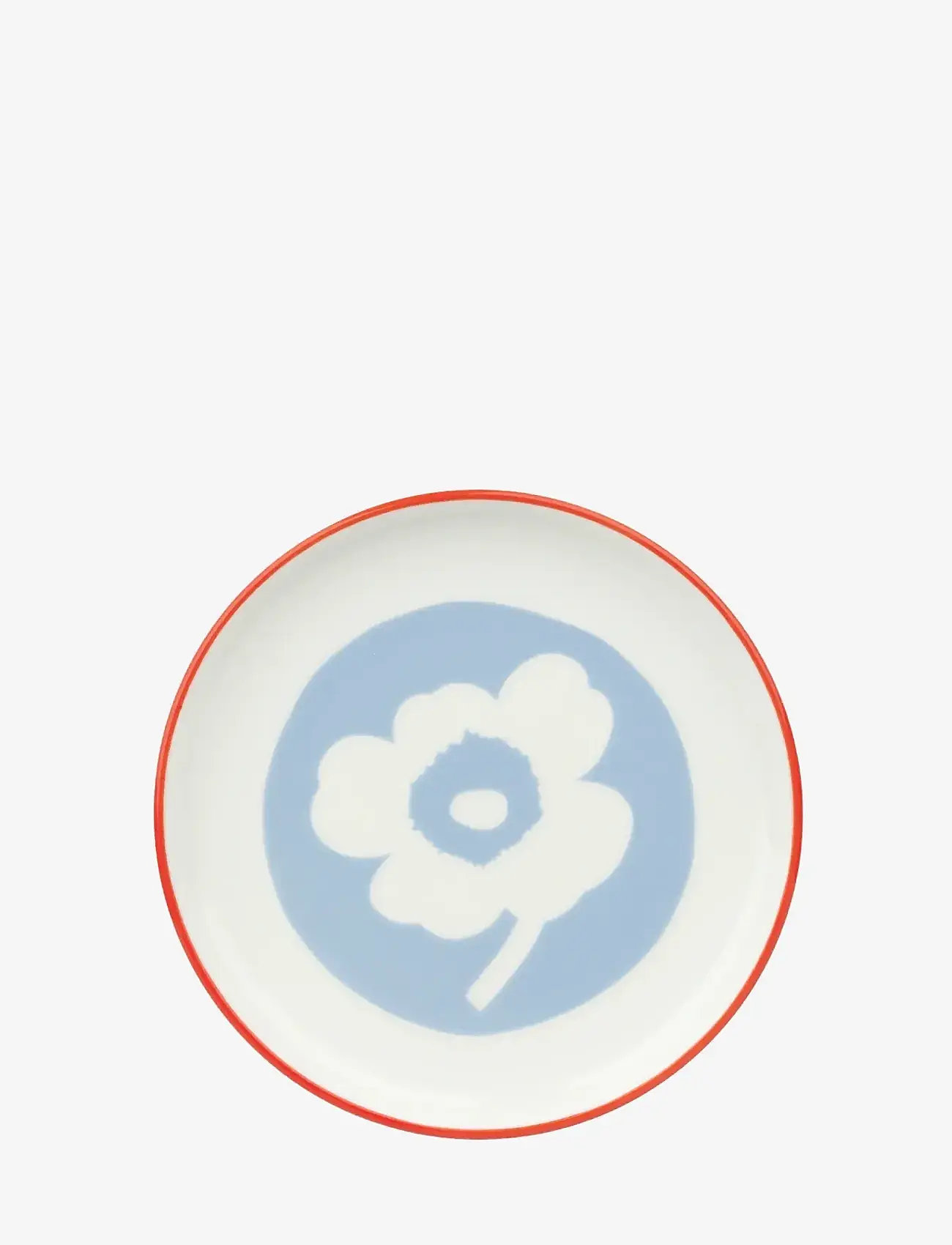 Marimekko Home - UNIKKO PLATE 13,5CM - white, lt.blue, orange red - 0