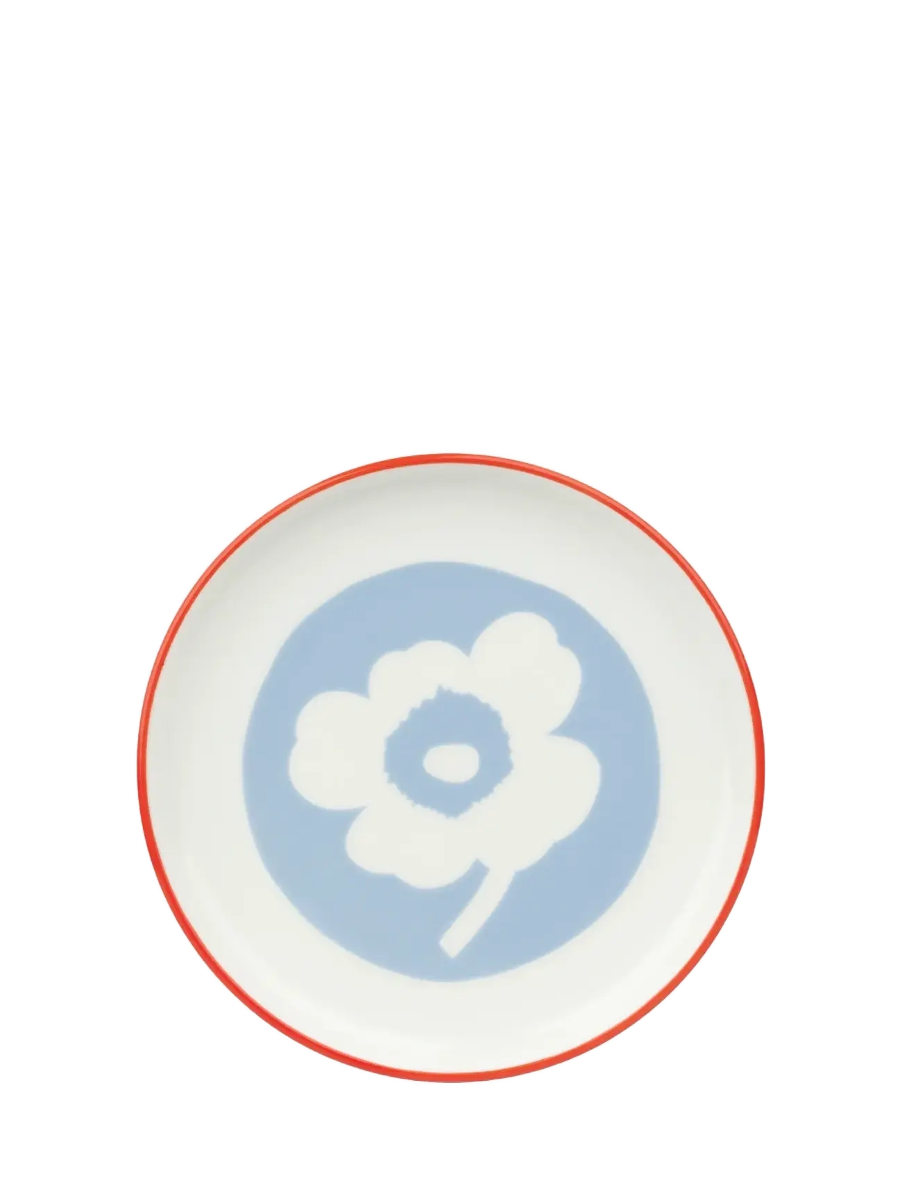 Marimekko Home UNIKKO PLATE 13,5CM - Assiettes à dessert - WHITE, LT.BLUE, ORANGE RED / white