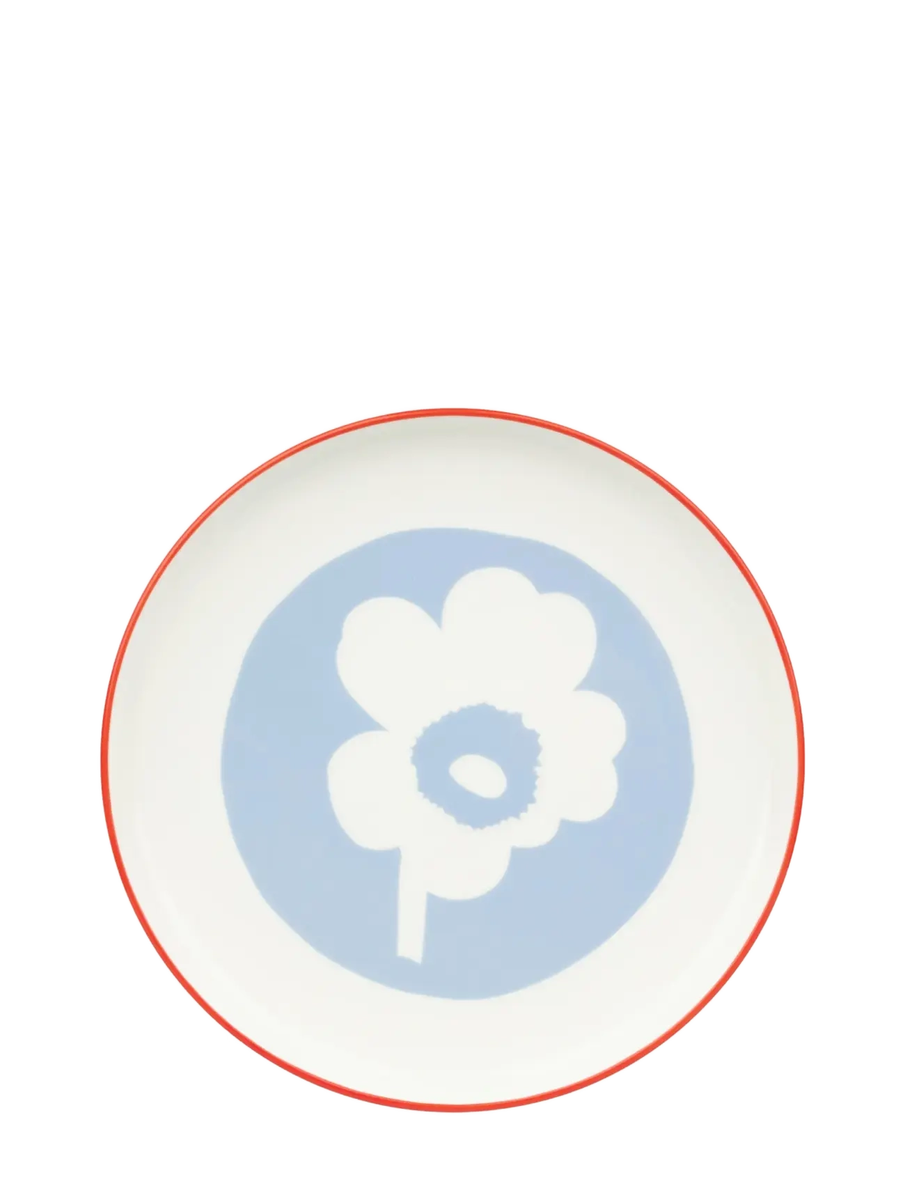 Marimekko Home UNIKKO PLATE 20CM - Small plates - WHITE, LT.BLUE, ORANGE RED / white