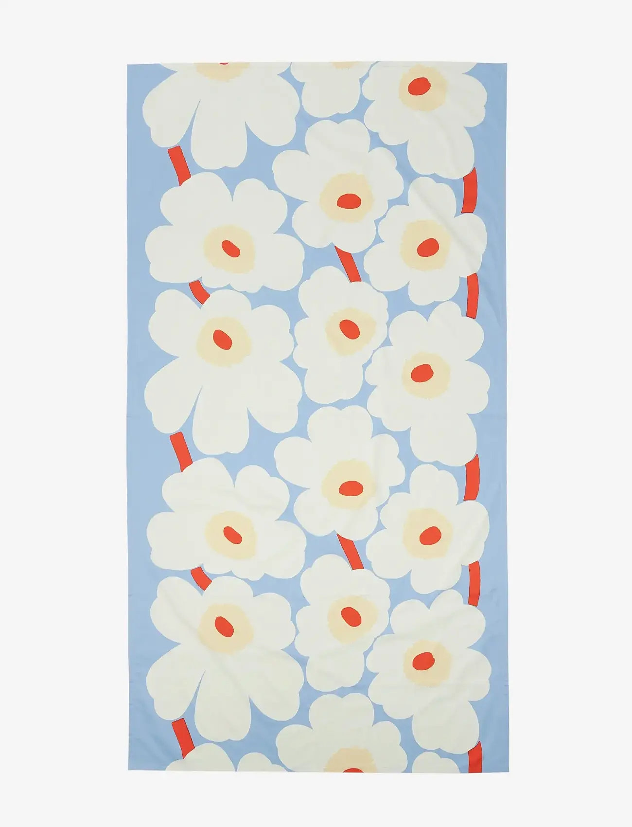 Marimekko Home - UNIKKO TABLE CLOTH 135X250CM - tablecloths & runners - lt.blue,off white,melon,or.red - 0