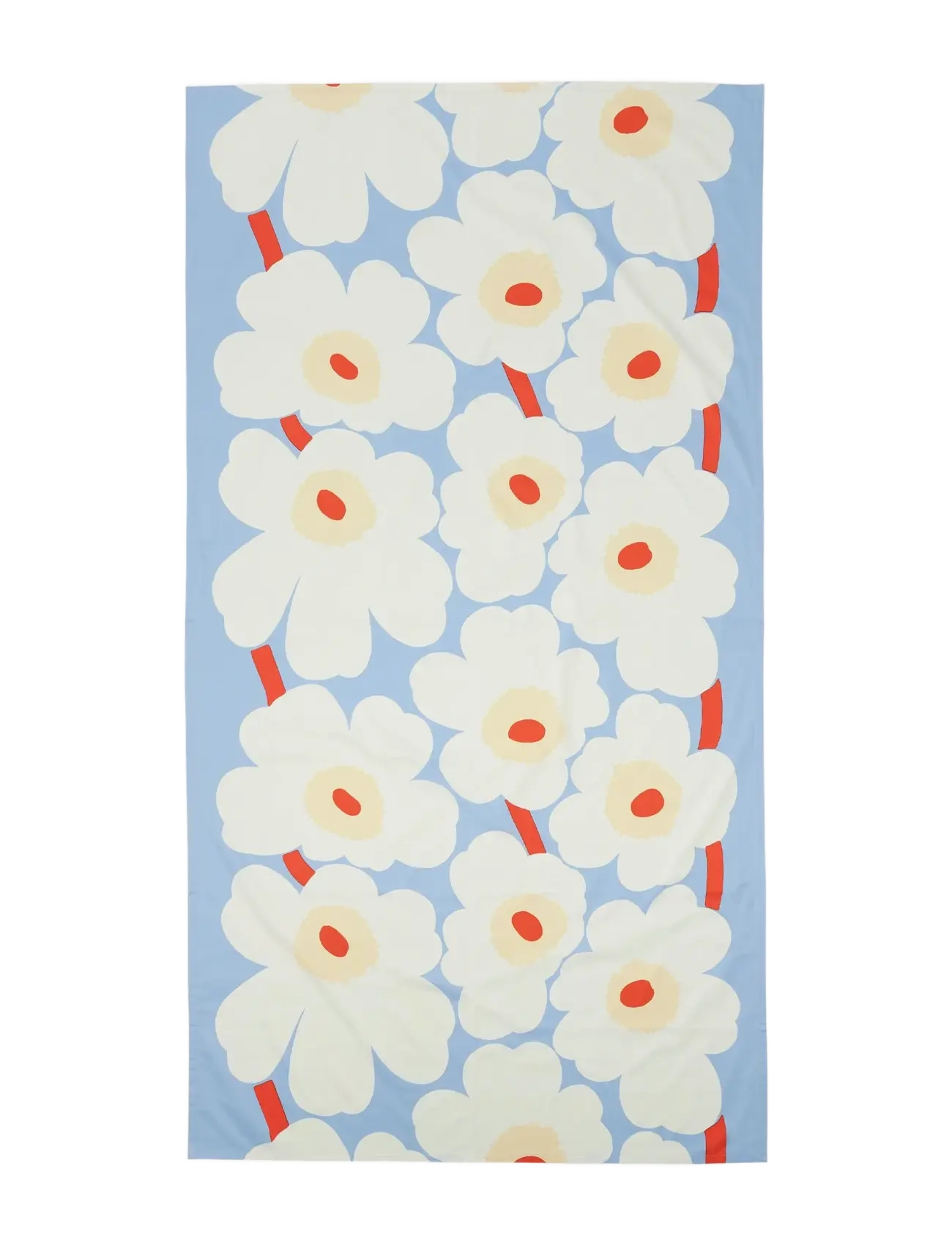 Marimekko Home UNIKKO TABLE CLOTH 135X250CM - Tekstiler - LT.BLUE,OFF WHITE,MELON,OR.RED / blue