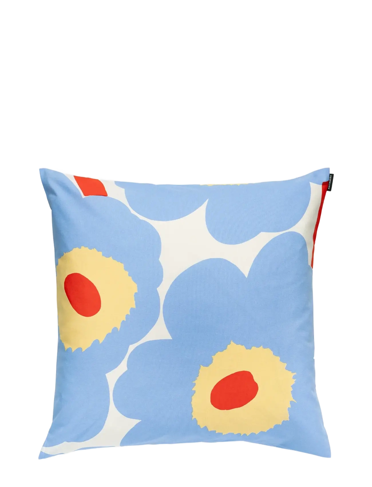 Marimekko Home UNIKKO CUSHION COVER 50X50CM - Tekstiler - WHITE,LT.BLUE,ORANGE RED,MELON / white