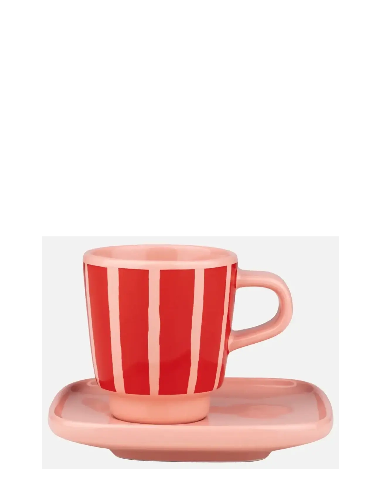 Marimekko Home PICCOLO ESPRESSO CUP+SAUCER - Marimekko Home - SALMON RED, ORANGE RED / red