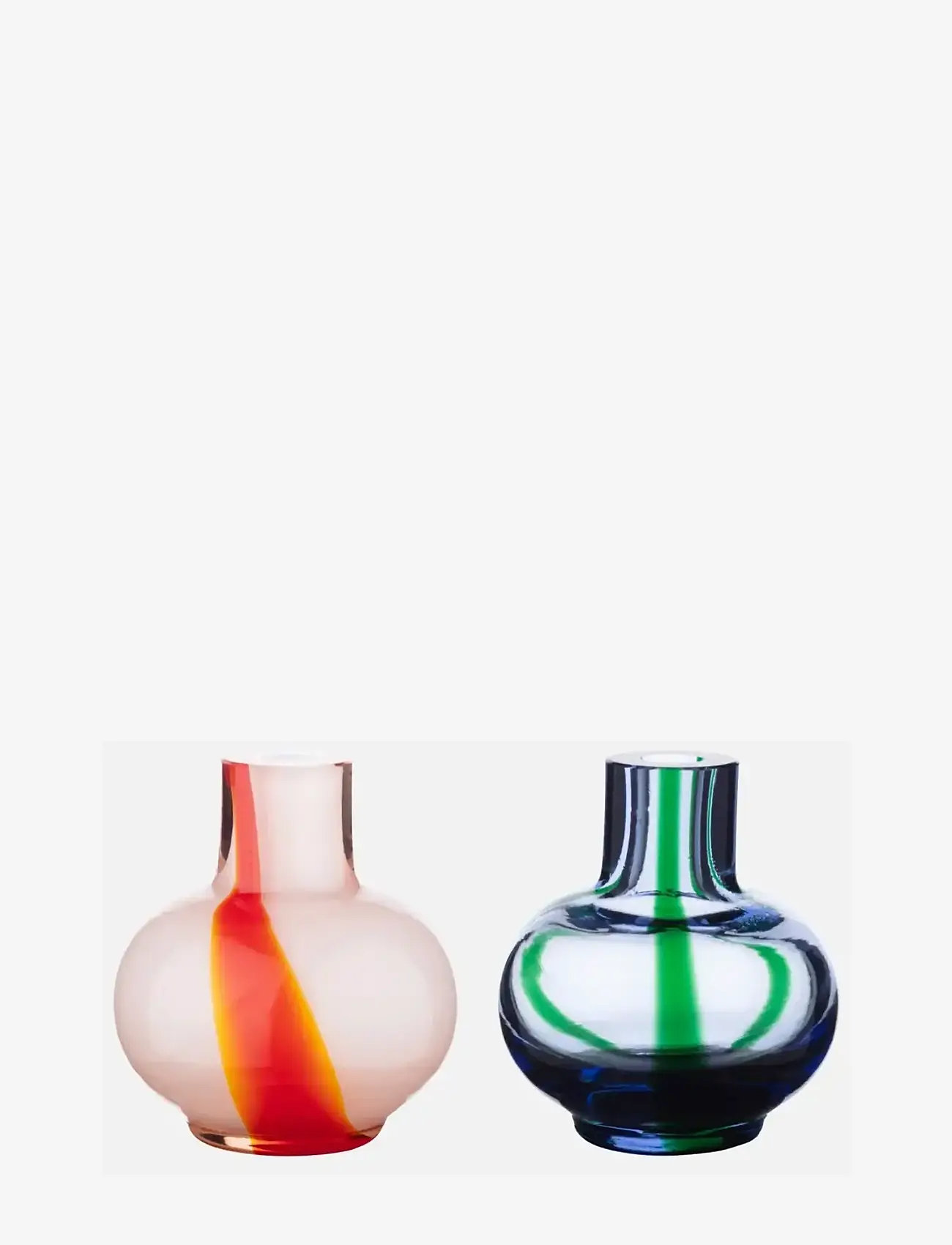 Marimekko Home - MINI VASE SET 2PCS - køb efter pris - lt.blue, dk.green, red, white - 0