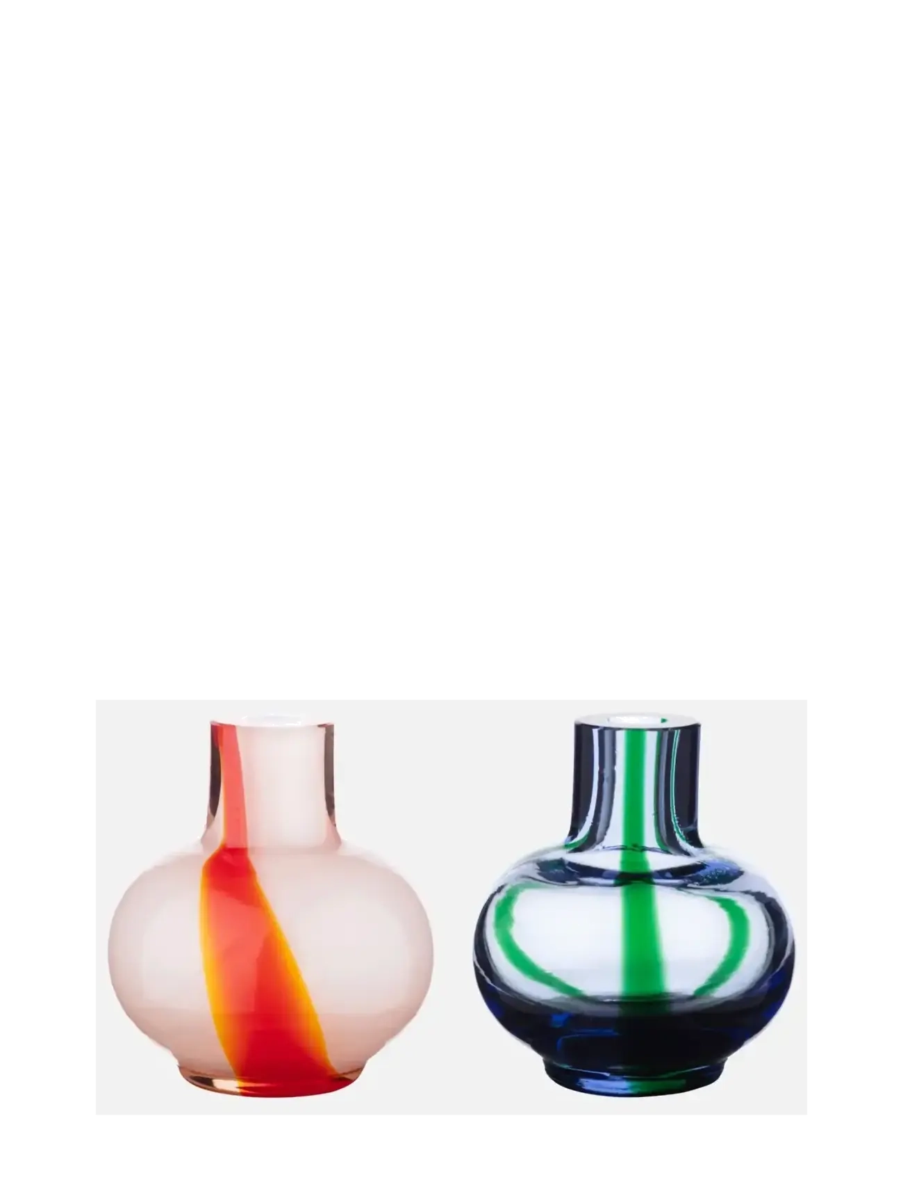 Marimekko Home MINI VASE SET 2PCS - Flash Days - LT.BLUE, DK.GREEN, RED, WHITE / multi