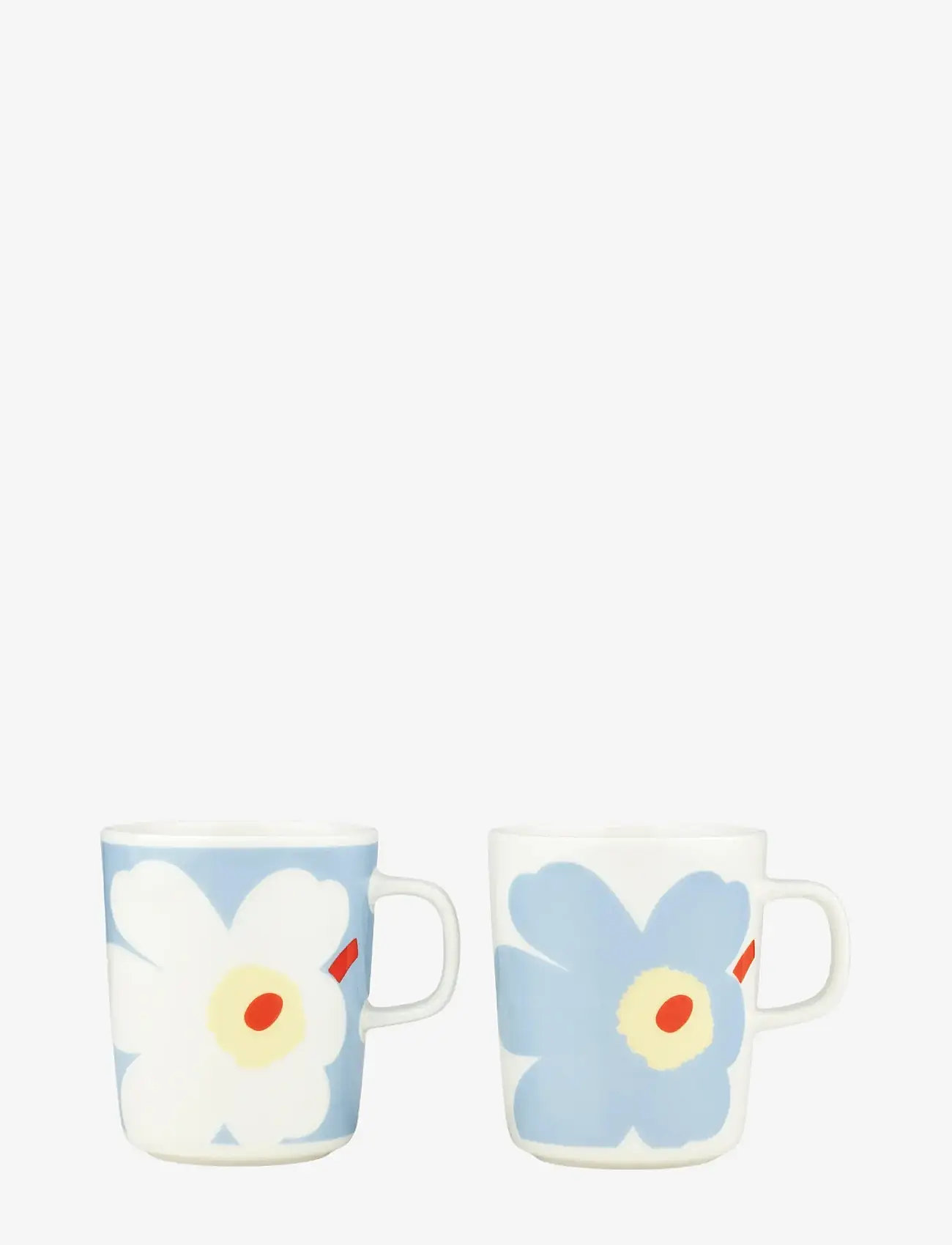 Marimekko Home - JUHLA UNIKKO MUG 2,5DL 2PCS - tea cups - white,lt.blue,sand,orange red - 0