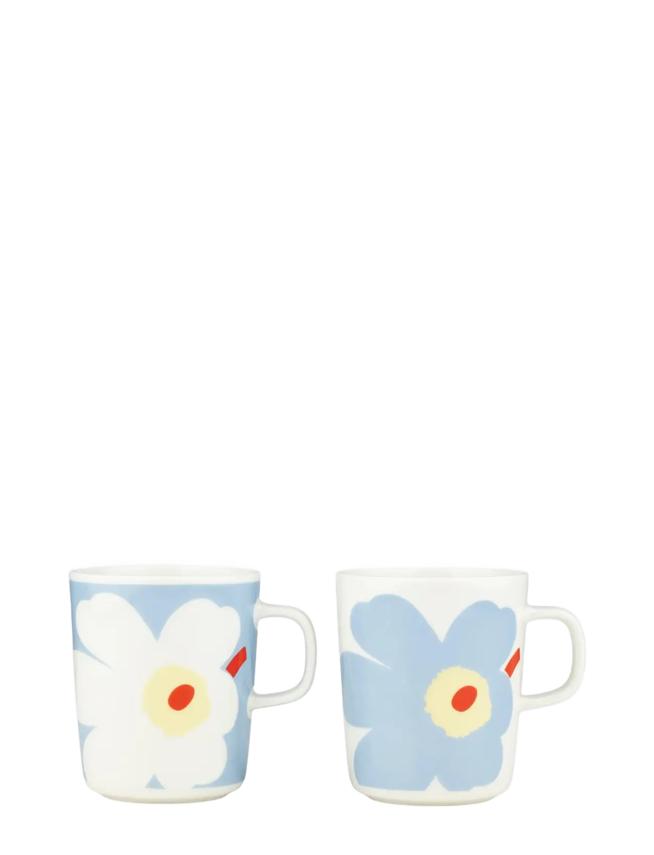 Marimekko Home JUHLA UNIKKO MUG 2,5DL 2PCS - Uutuudet - WHITE,LT.BLUE,SAND,ORANGE RED / white