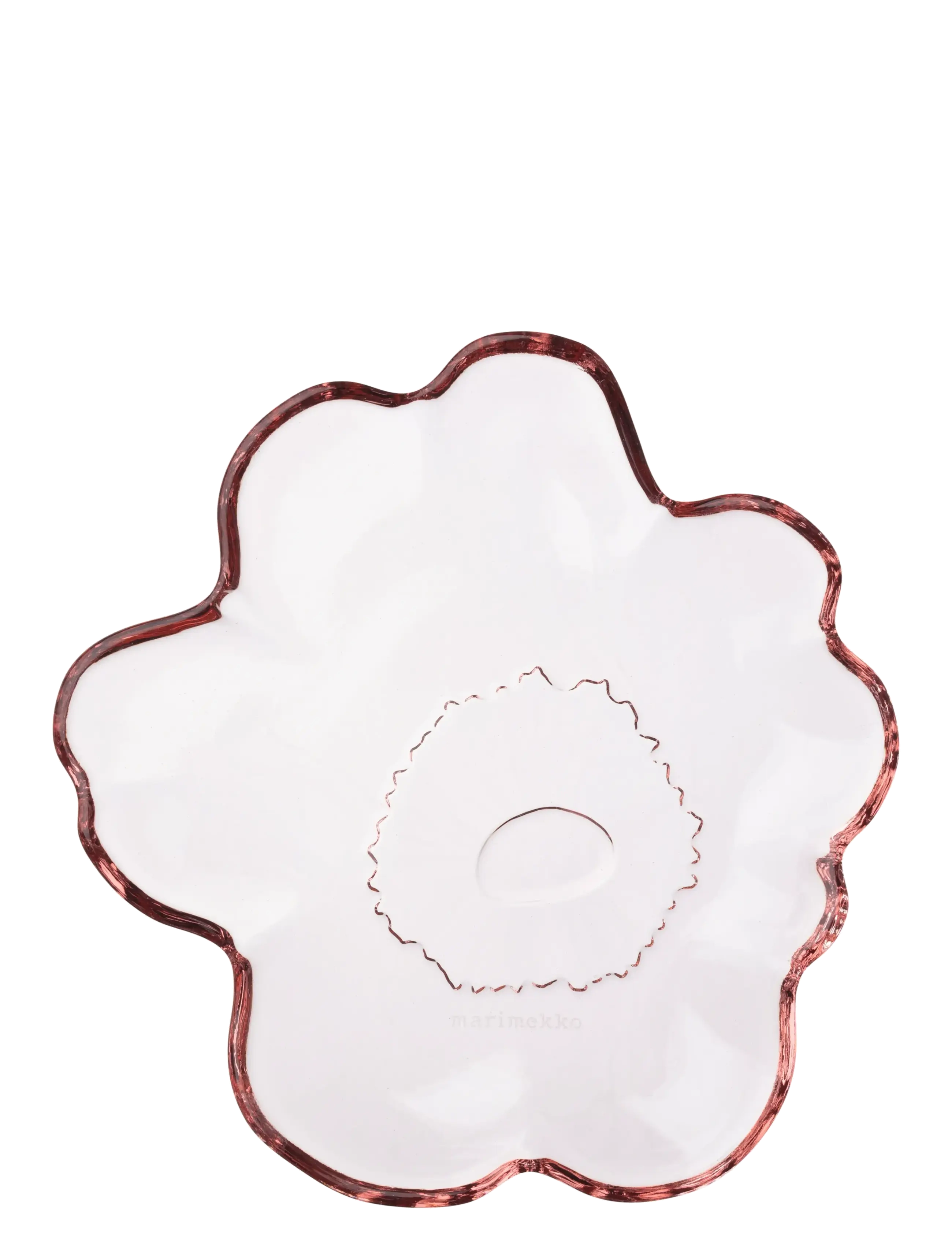 Marimekko Home Unikko Glass Plate 13Cm, Decorative Platters, Pink, Str: Ø 13 CM