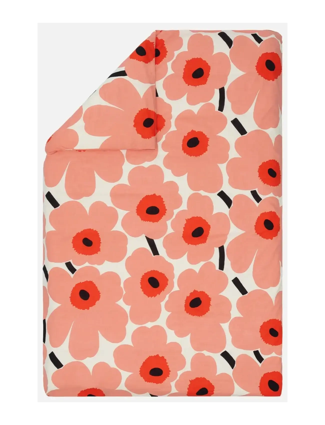 Marimekko Home UNIKKO DC 135/140X200CM - Bettbezüge - OFF WHITE,CORAL,O.RED,CHARCOAL / coral