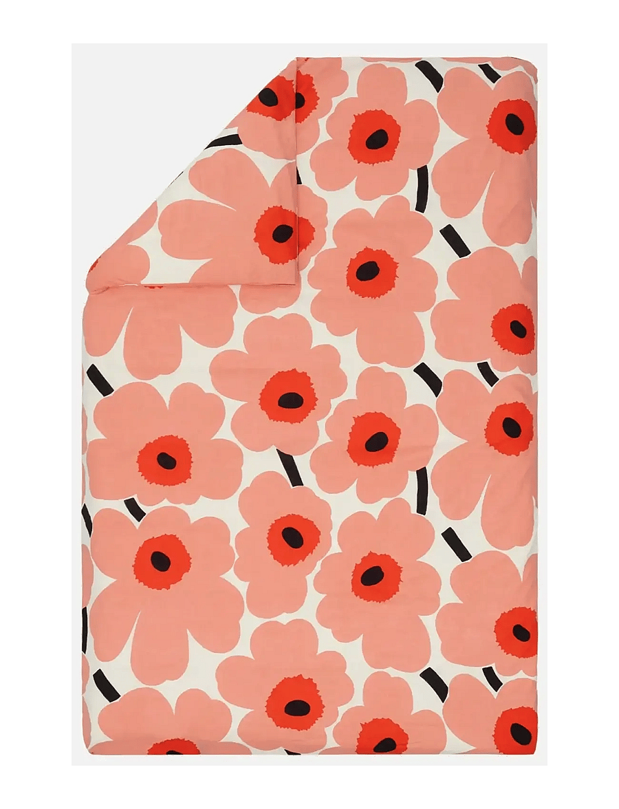 Marimekko Home - UNIKKO DC 135/140X200CM - bettbezüge - off white,coral,o.red,charcoal - 0