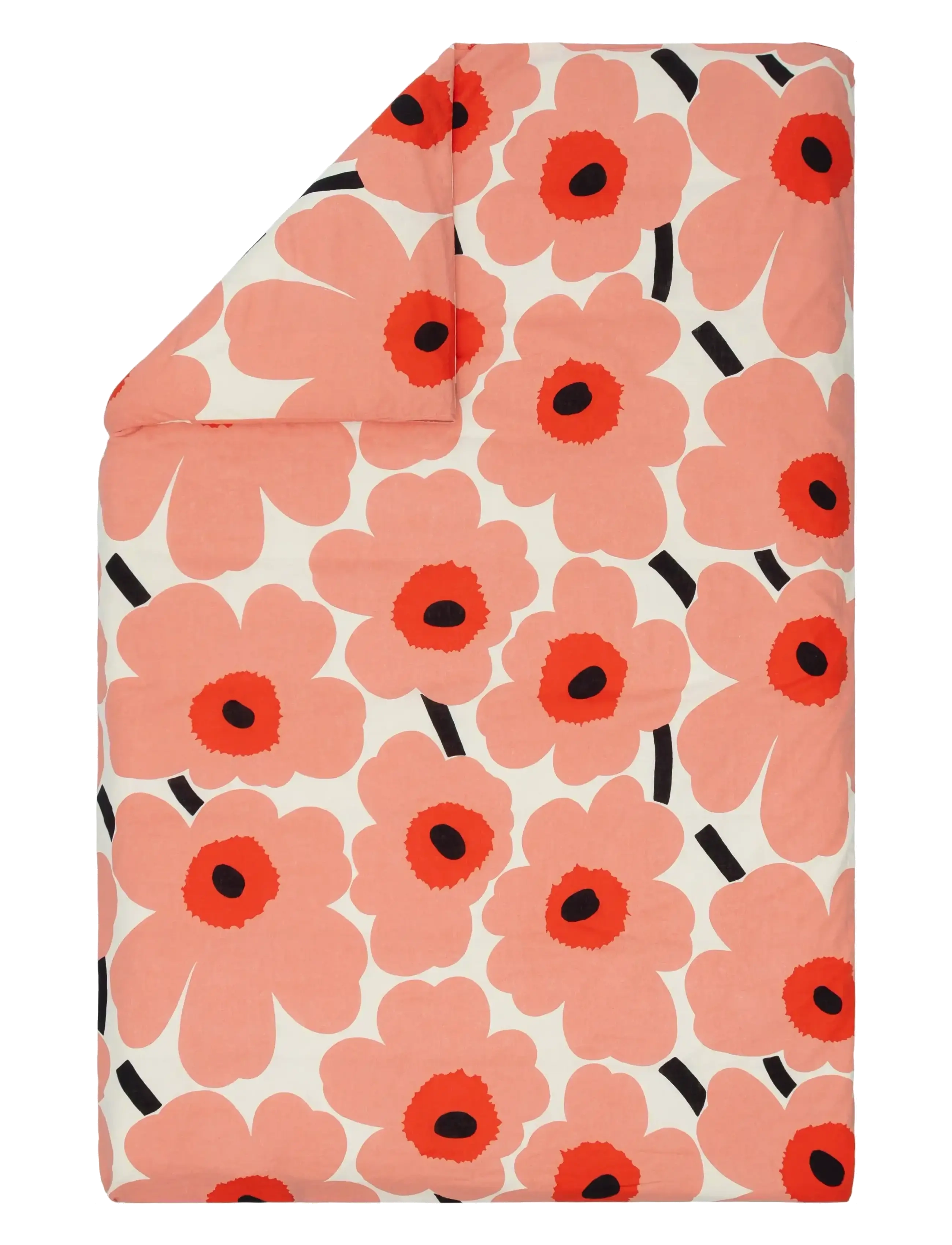 Marimekko Home UNIKKO DC 150X210CM - Påslakan - OFF WHITE,CORAL,O.RED,CHARCOAL / pink/rose