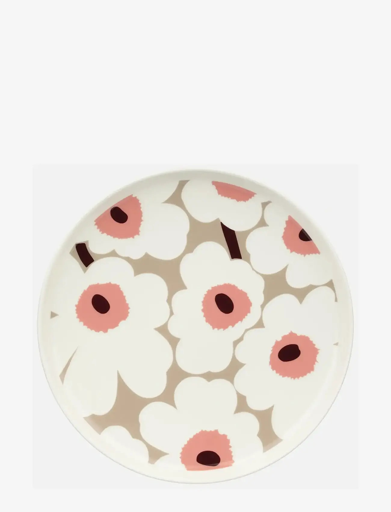 Marimekko Home - UNIKKO PLATE 25CM - nach preis einkaufen - white, clay, powder, dark wine - 0