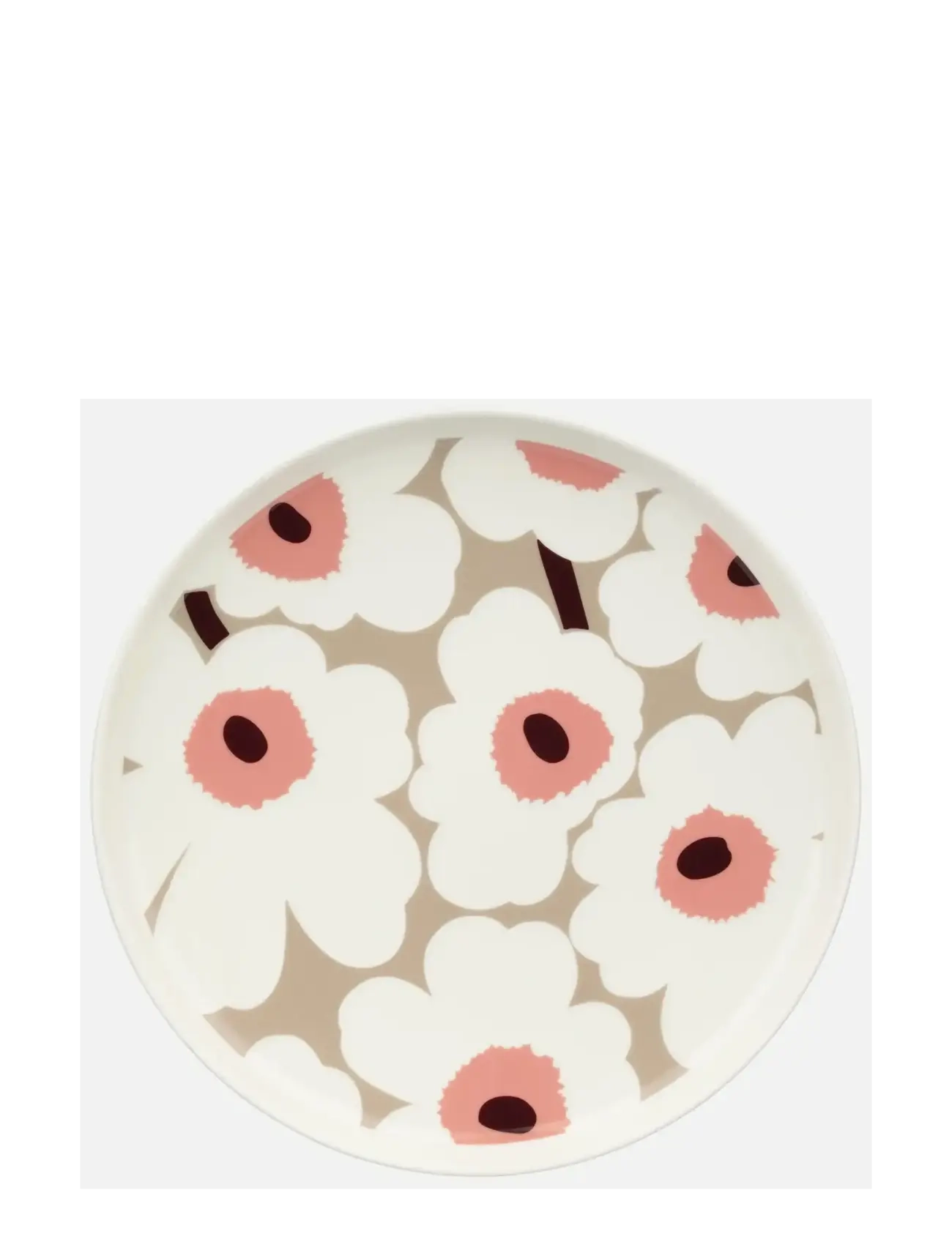 Marimekko Home UNIKKO PLATE 25CM - Vis alt - WHITE,CLAY,ROSE / multi