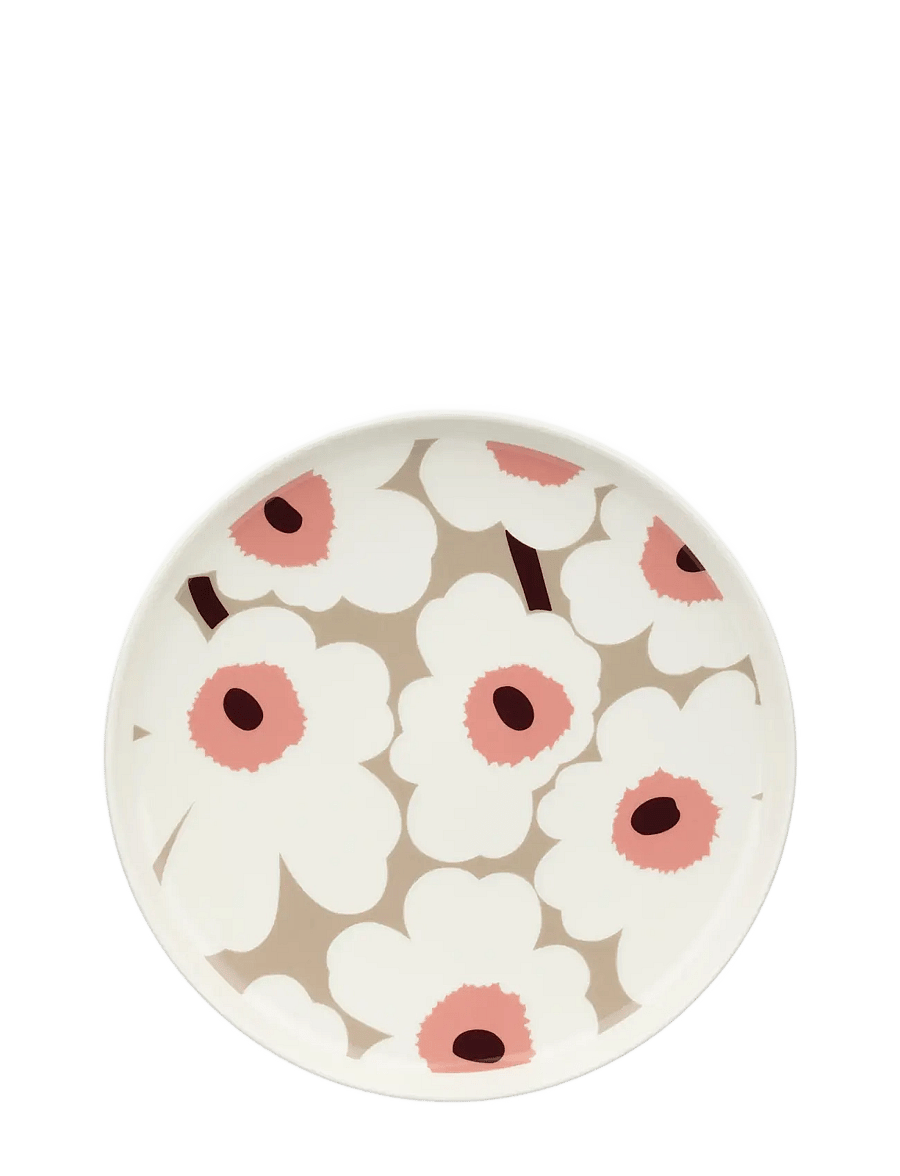 Marimekko Home - UNIKKO PLATE 25CM - pusdienu šķīvji - white,clay,rose - 0
