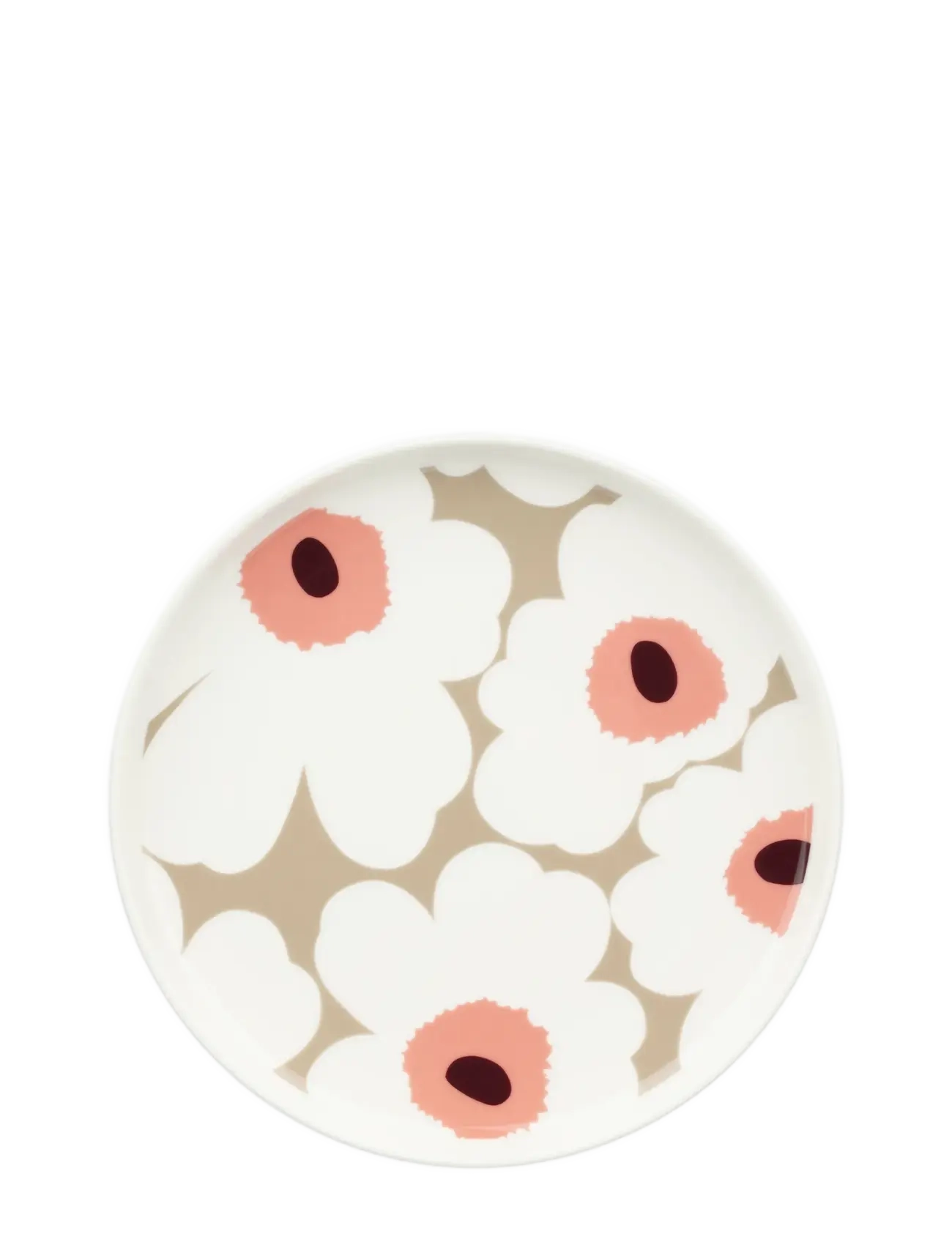 Marimekko Home UNIKKO PLATE 20CM - Geschirr - WHITE, CLAY, POWDER, DARK WINE / white
