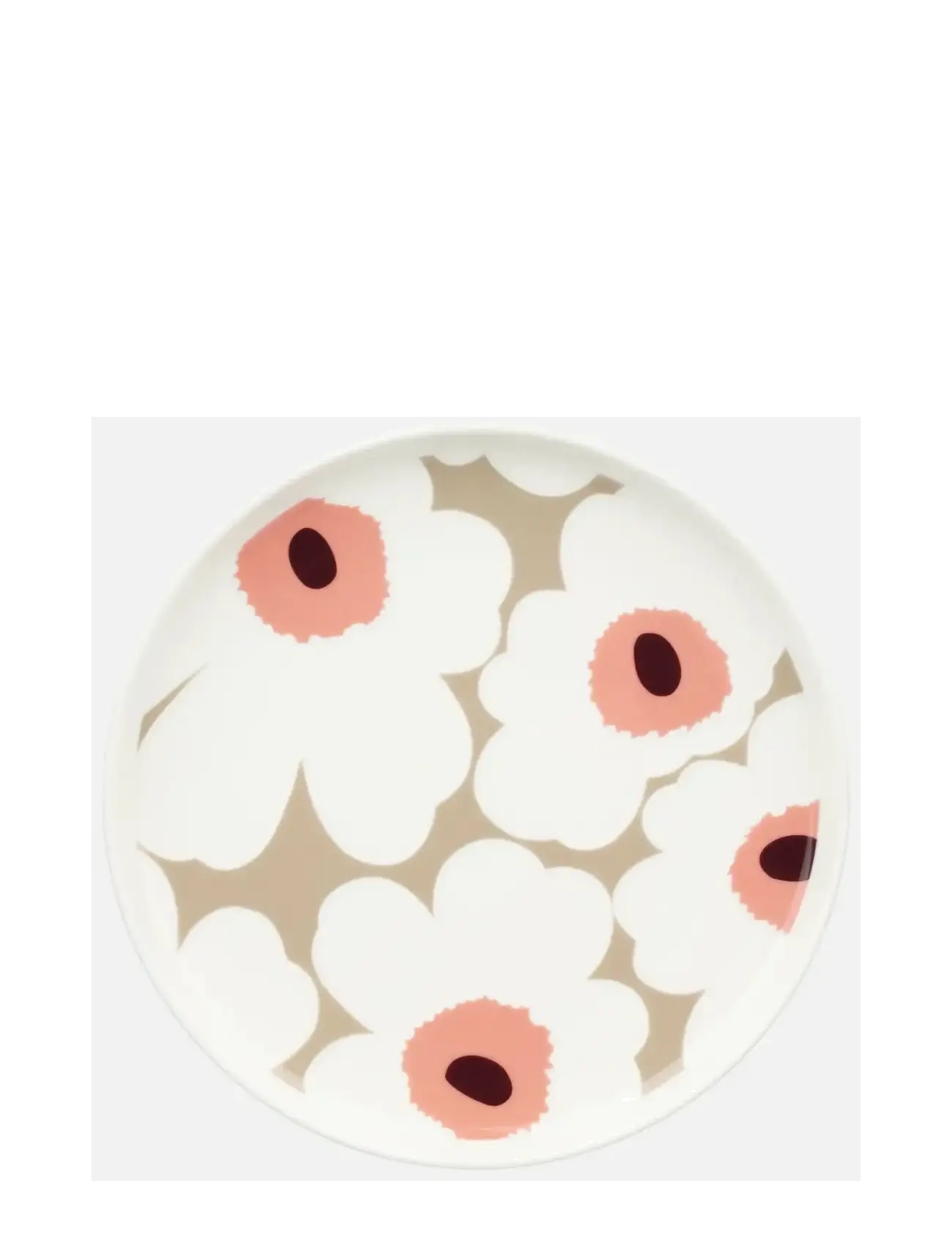 Marimekko Home UNIKKO PLATE 20CM - Taldrikud - WHITE, CLAY, POWDER, DARK WINE / white
