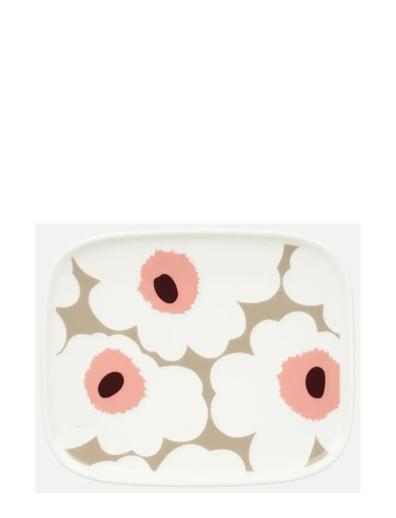 Marimekko Home UNIKKO PLATE 12X15CM - Marimekko Home - WHITE, CLAY, POWDER, DARK WINE / white