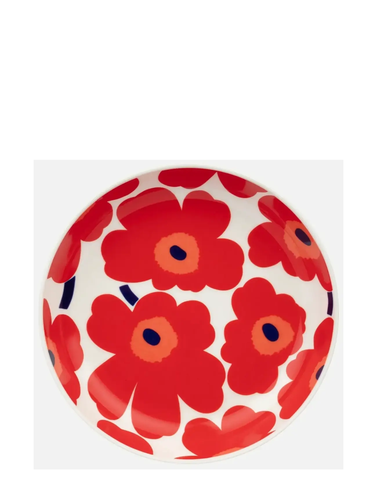 Marimekko Home UNIKKO DEEP PLATE 20,5CM - Marimekko Home - WHITE, RED, BLUE / red