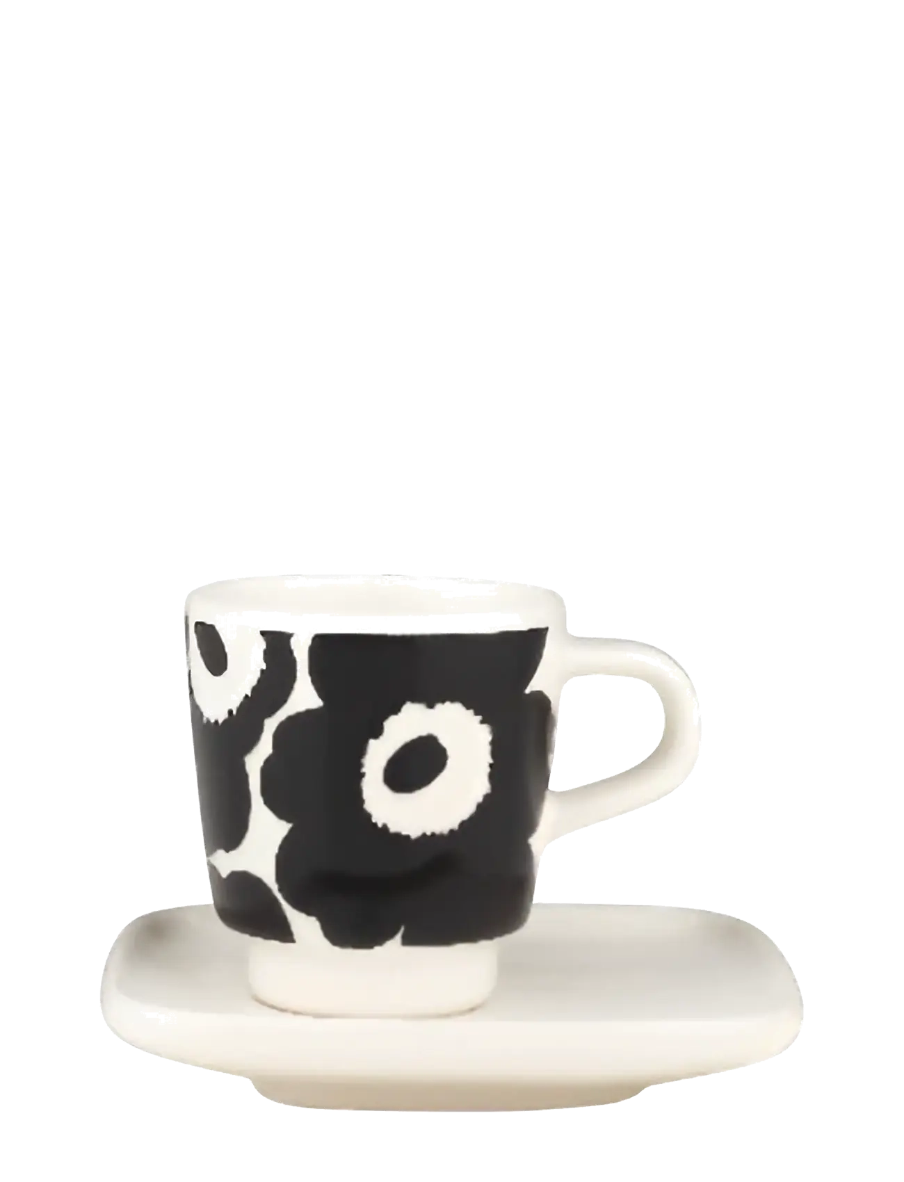 Marimekko Home UNIKKO ESPRESSO CUP+SAUCER - Cups & Mugs - WHITE,BLACK / black