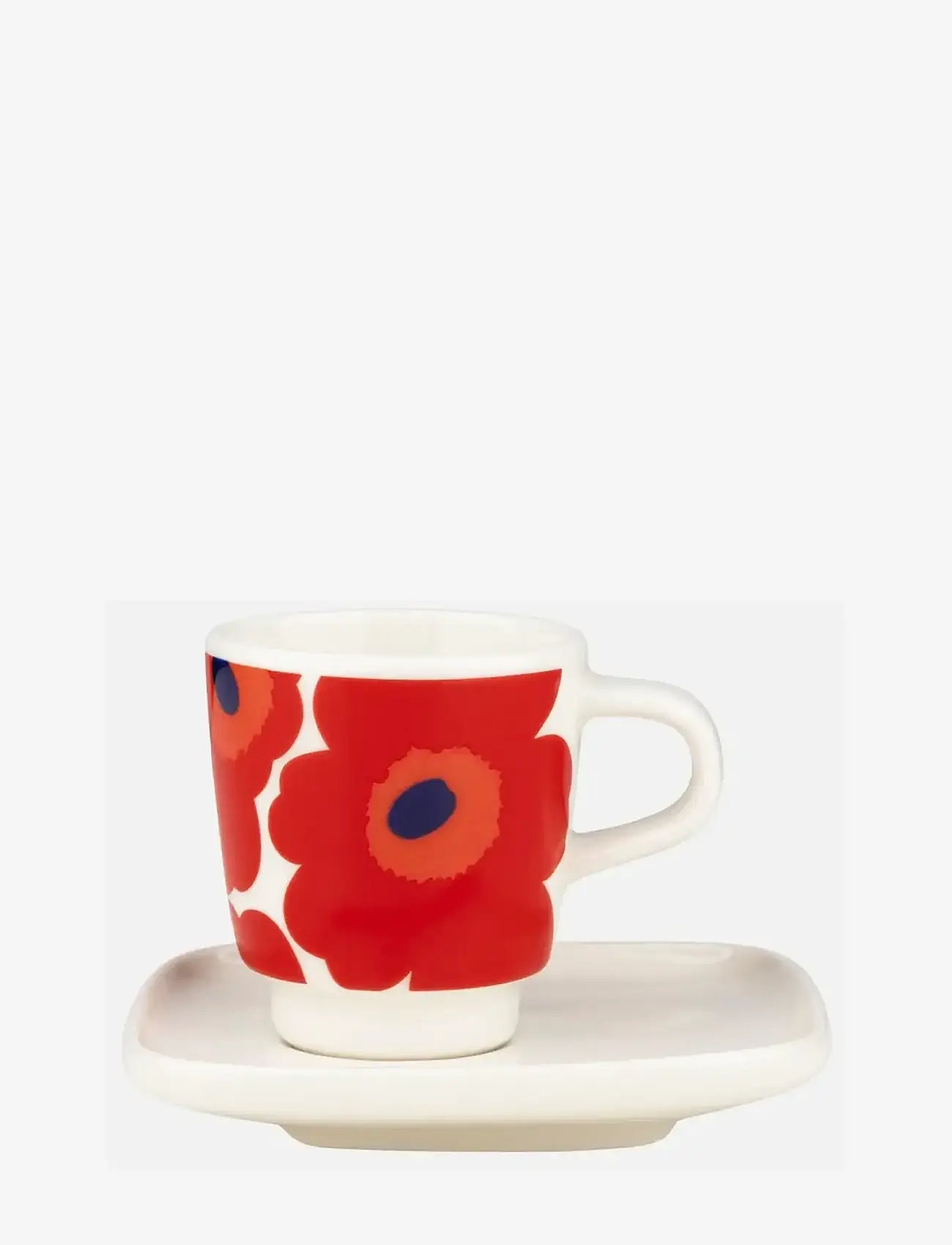 Marimekko Home - UNIKKO ESPRESSO CUP+SAUCER - espressokopper - white, red, blue - 0