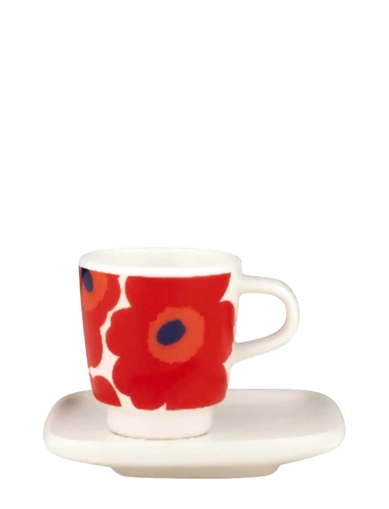 Marimekko Home UNIKKO ESPRESSO CUP+SAUCER - Servering - WHITE,RED,BLUE / red