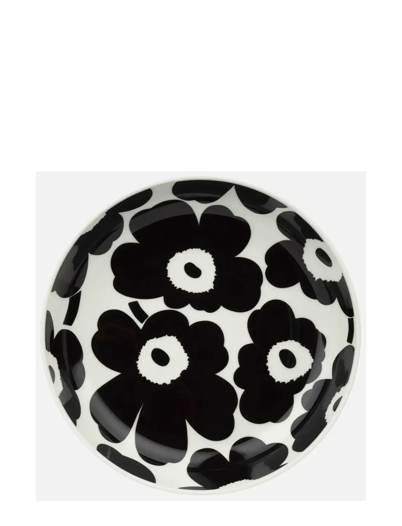 Marimekko Home UNIKKO DEEP PLATE 20,5CM - Tiefe Teller - BLACK, WHITE / black