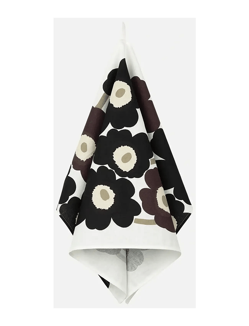Marimekko Home - UNIKKO TEA TOWEL 47X70CM - tea towels - white, dark grey, beige - 1