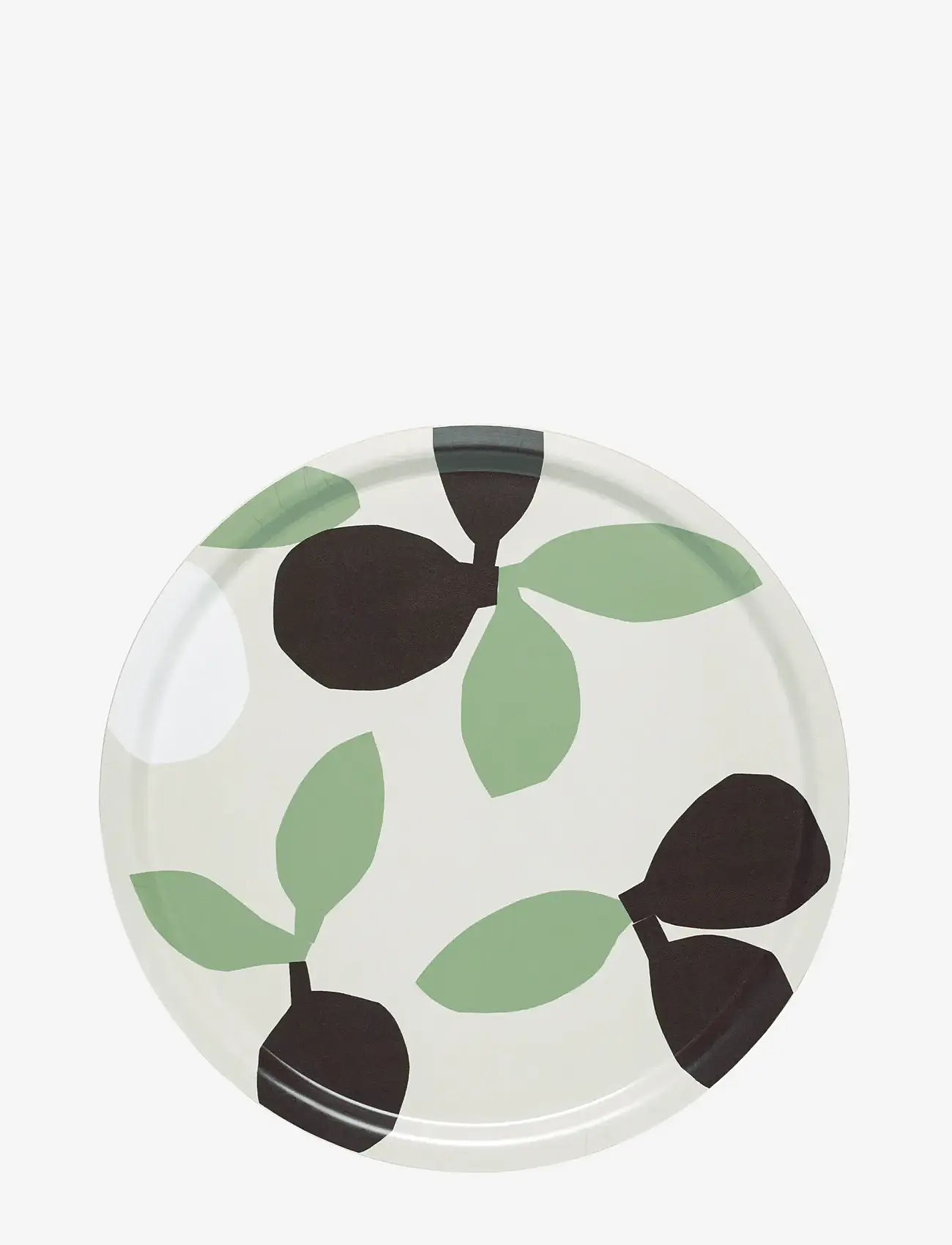 Marimekko Home - OMPPO TRAY 46CM - trays - linen,sage,black brown,white - 0