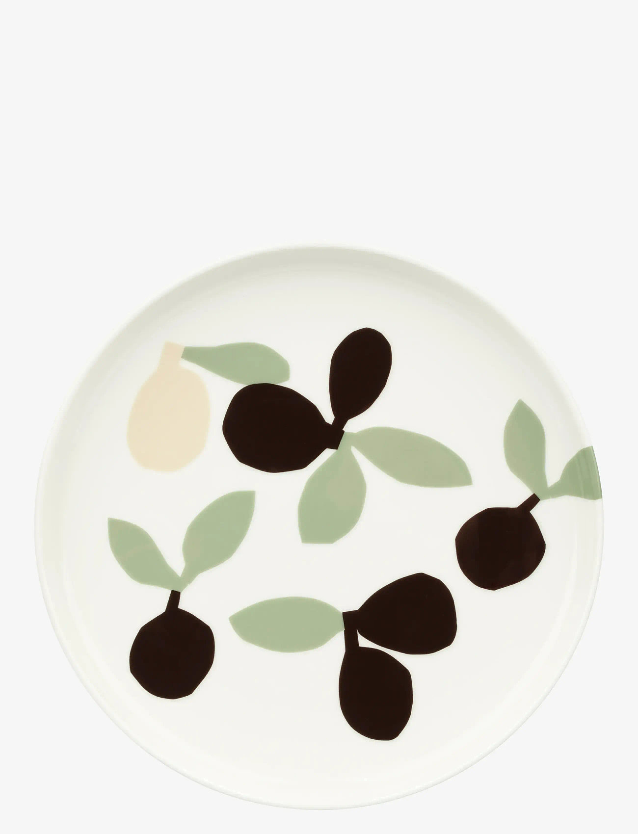 Marimekko Home - OMPPO PLATE 20CM - asietter - white,sage,black, brown,linen - 0