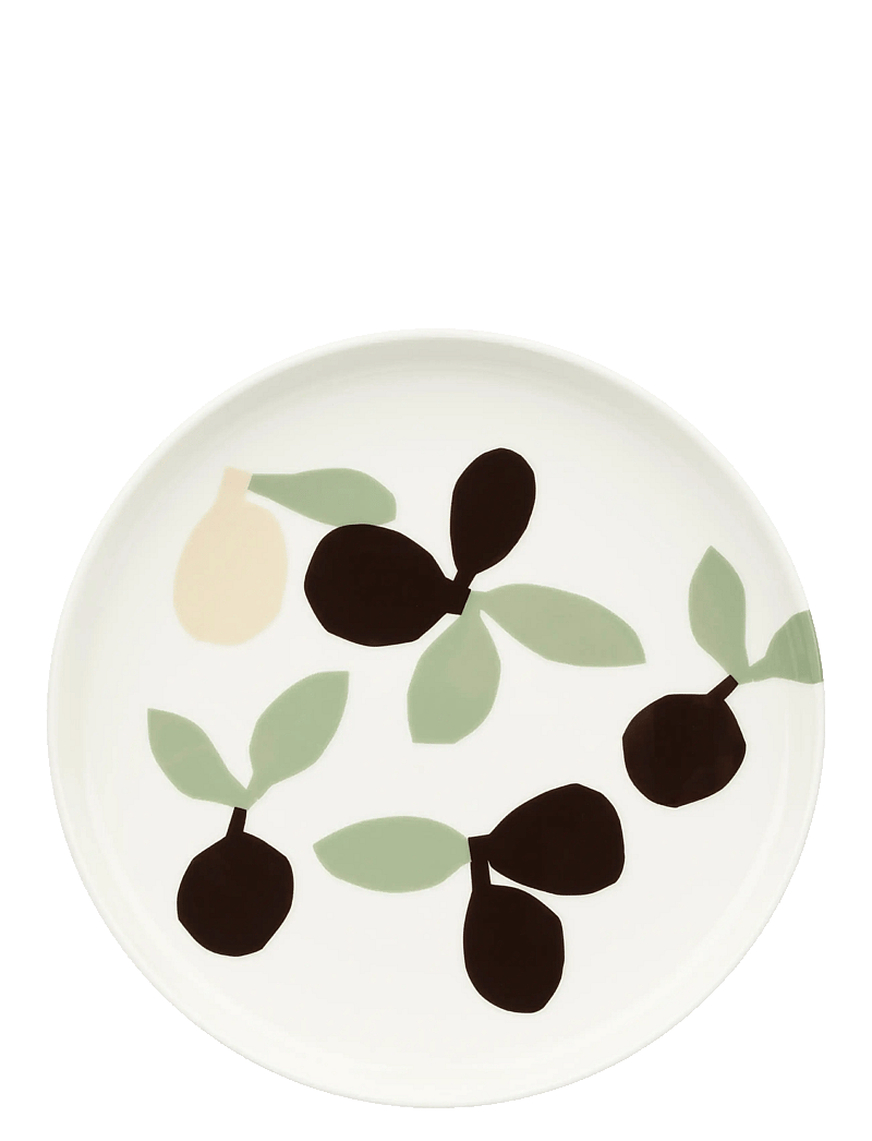 Marimekko Home - OMPPO PLATE 20CM - asietter - white,sage,black, brown,linen - 0