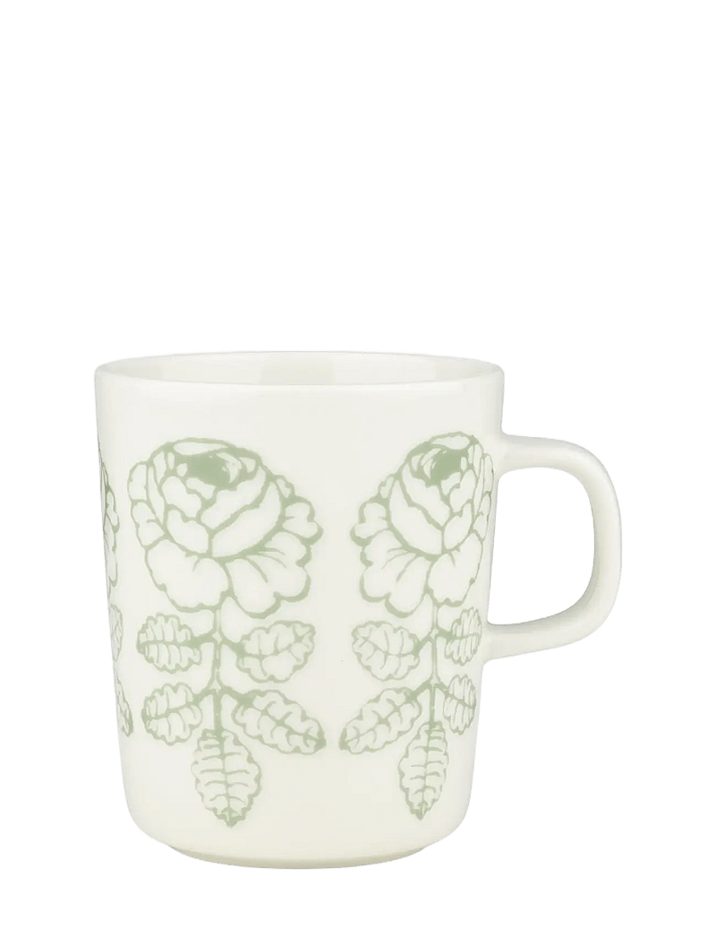 Marimekko Home - VIHKIRUUSU MUG 2,5 DL - kaffetassen - white, sage - 0