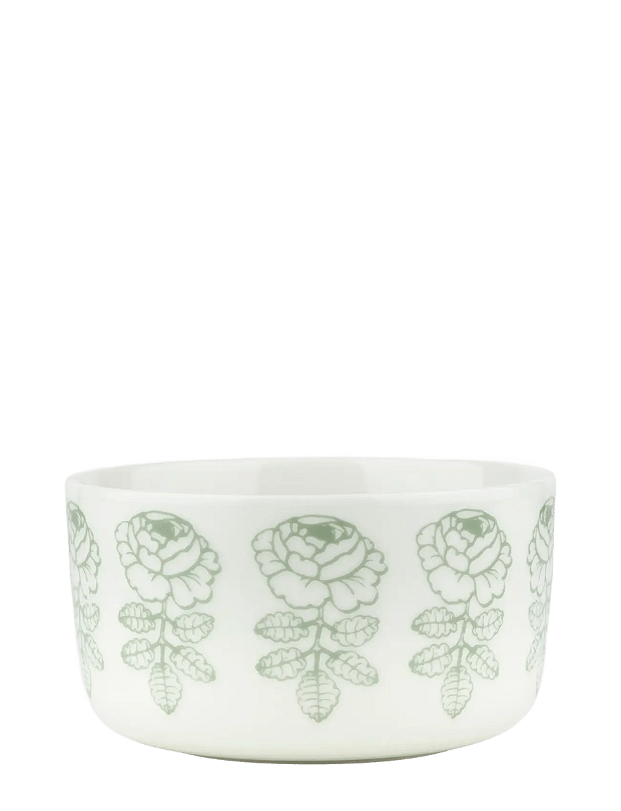 Marimekko Home - VIHKIRUUSU BOWL 5DL - serveerimisnõud - white, sage - 0